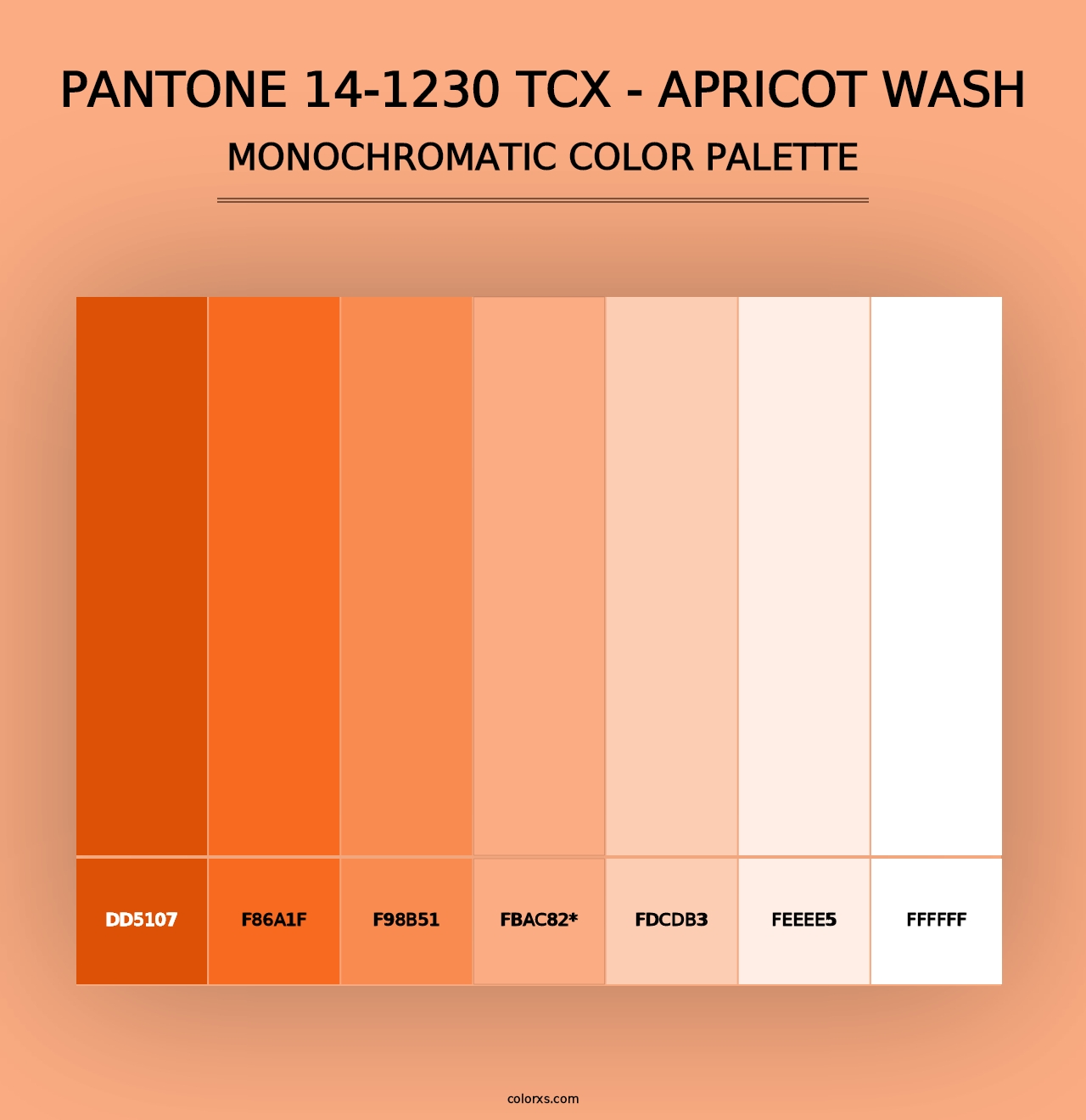 PANTONE 14-1230 TCX - Apricot Wash - Monochromatic Color Palette