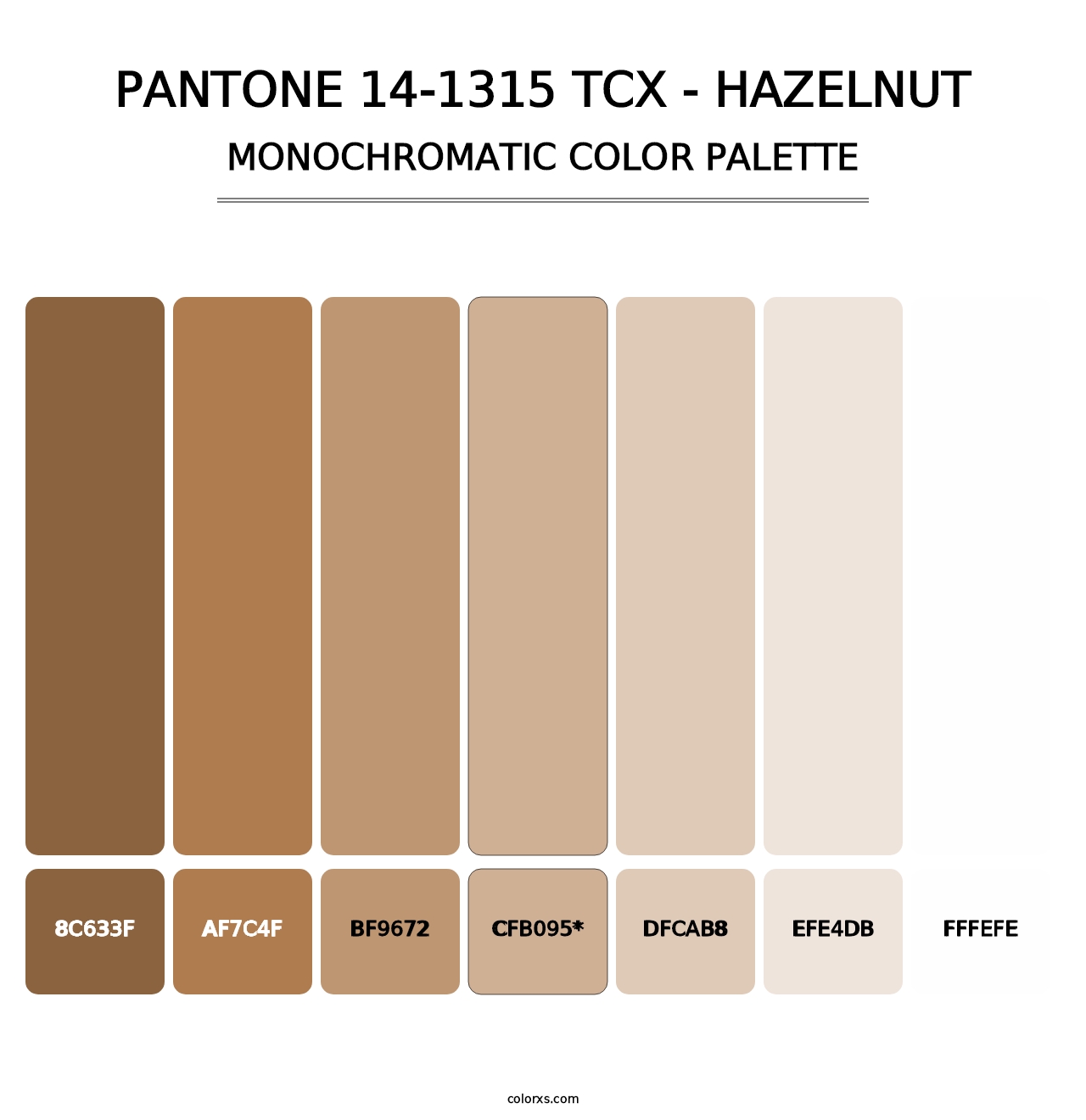 PANTONE 14-1315 TCX - Hazelnut - Monochromatic Color Palette