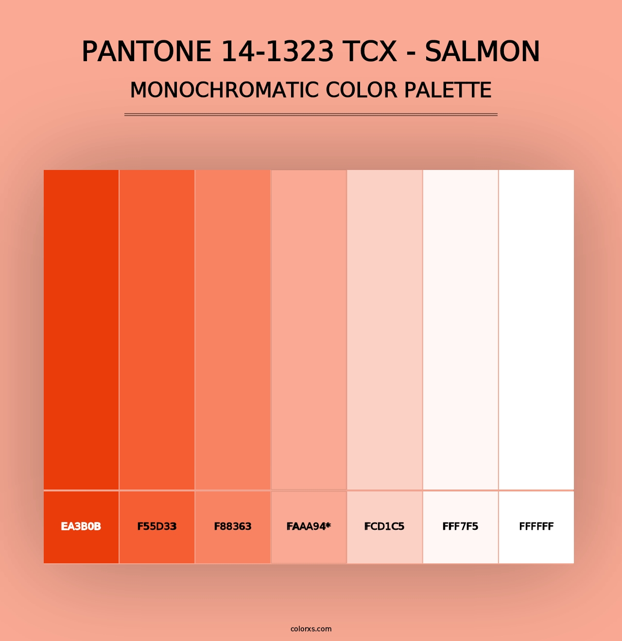 PANTONE 14-1323 TCX - Salmon - Monochromatic Color Palette