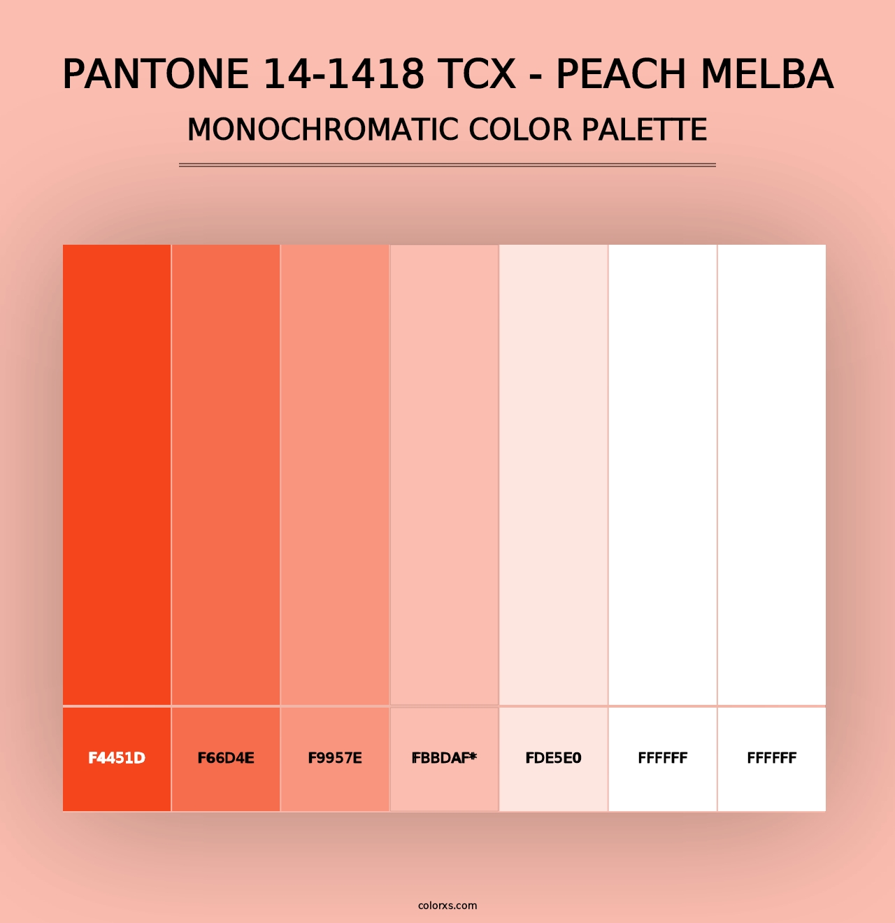 PANTONE 14-1418 TCX - Peach Melba - Monochromatic Color Palette