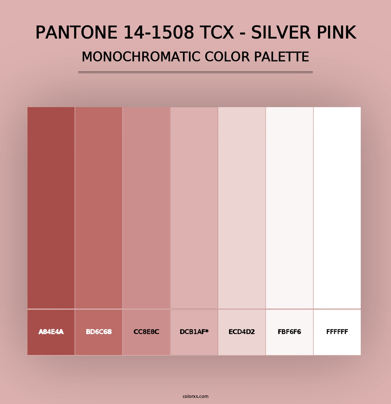 PANTONE 14-1508 TCX - Silver Pink - Monochromatic Color Palette