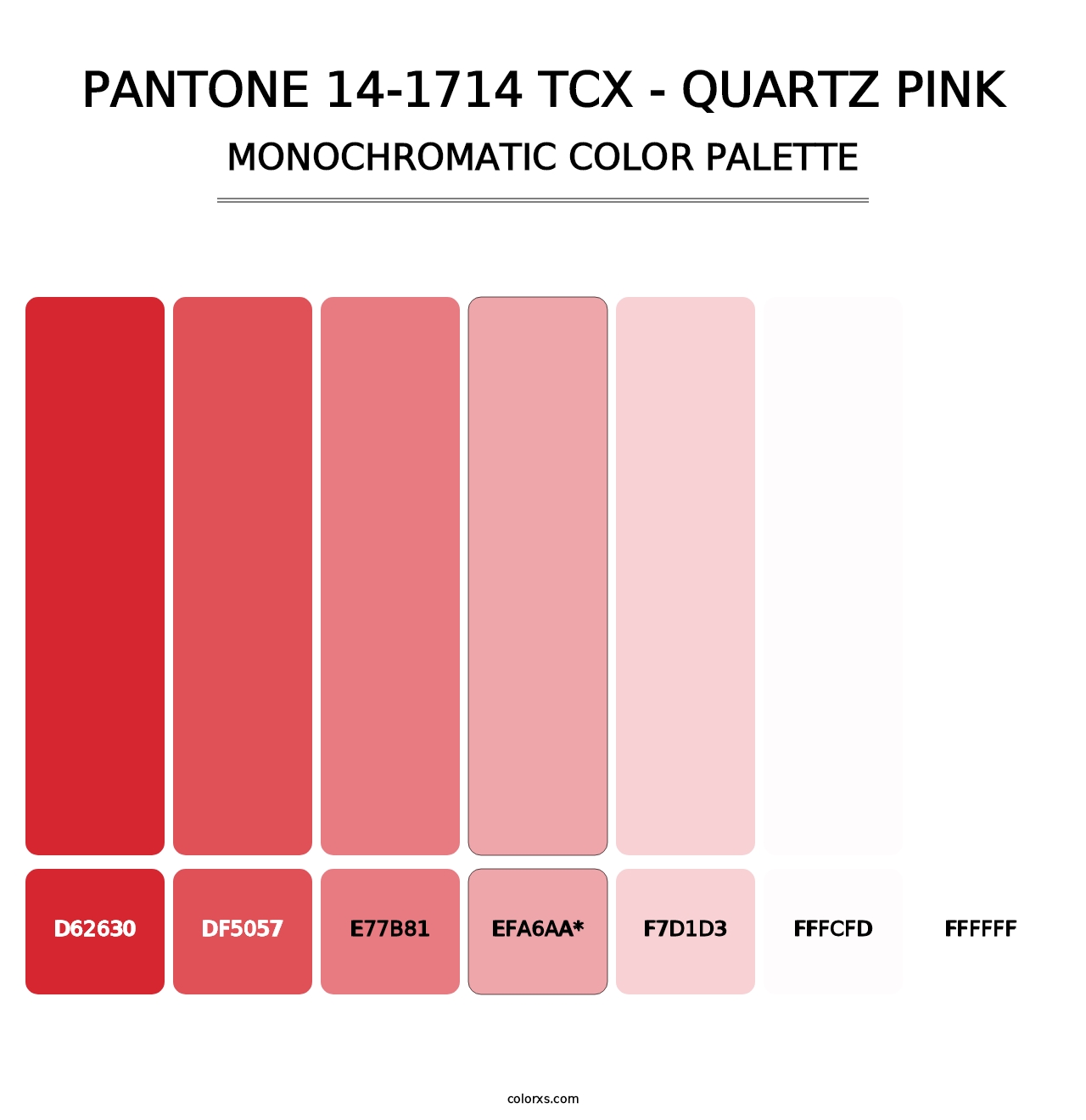 PANTONE 14-1714 TCX - Quartz Pink - Monochromatic Color Palette