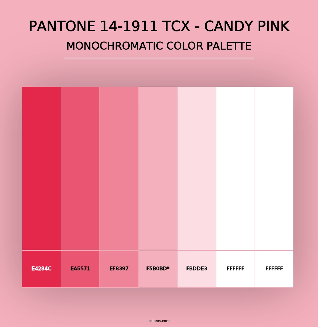 PANTONE 14-1911 TCX - Candy Pink - Monochromatic Color Palette