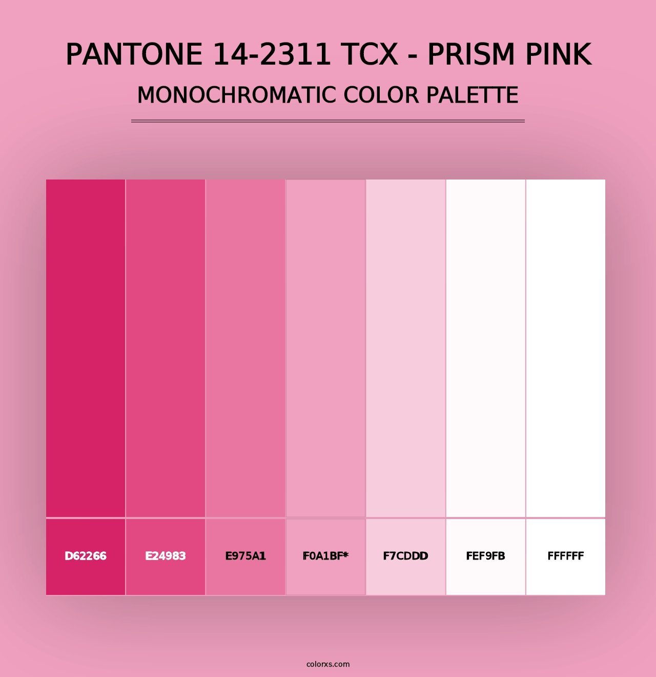 PANTONE 14-2311 TCX - Prism Pink - Monochromatic Color Palette