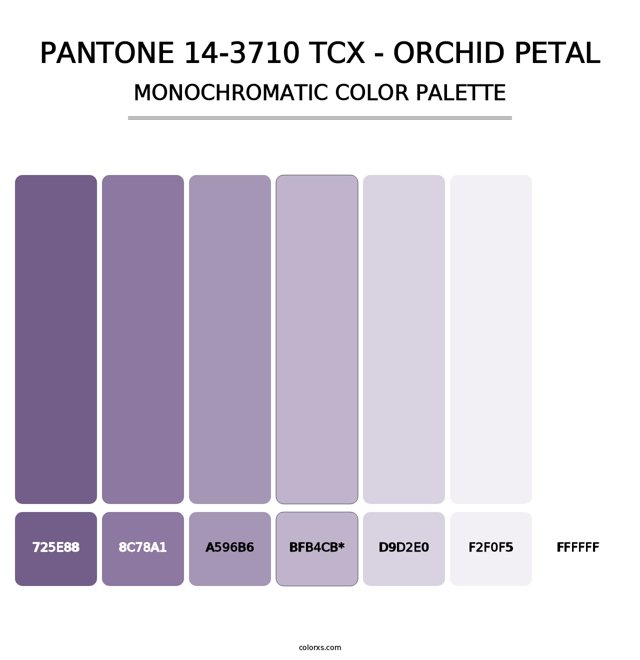 PANTONE 14-3710 TCX - Orchid Petal - Monochromatic Color Palette