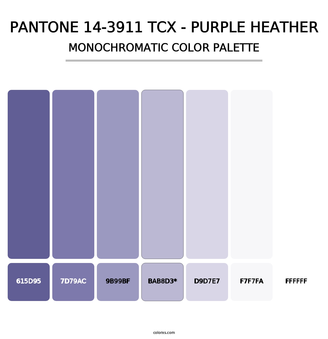 PANTONE 14-3911 TCX - Purple Heather - Monochromatic Color Palette