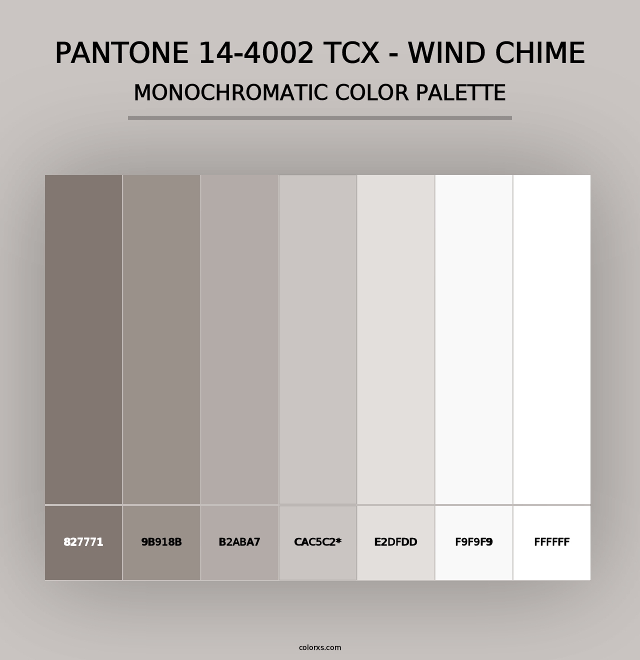 PANTONE 14-4002 TCX - Wind Chime - Monochromatic Color Palette