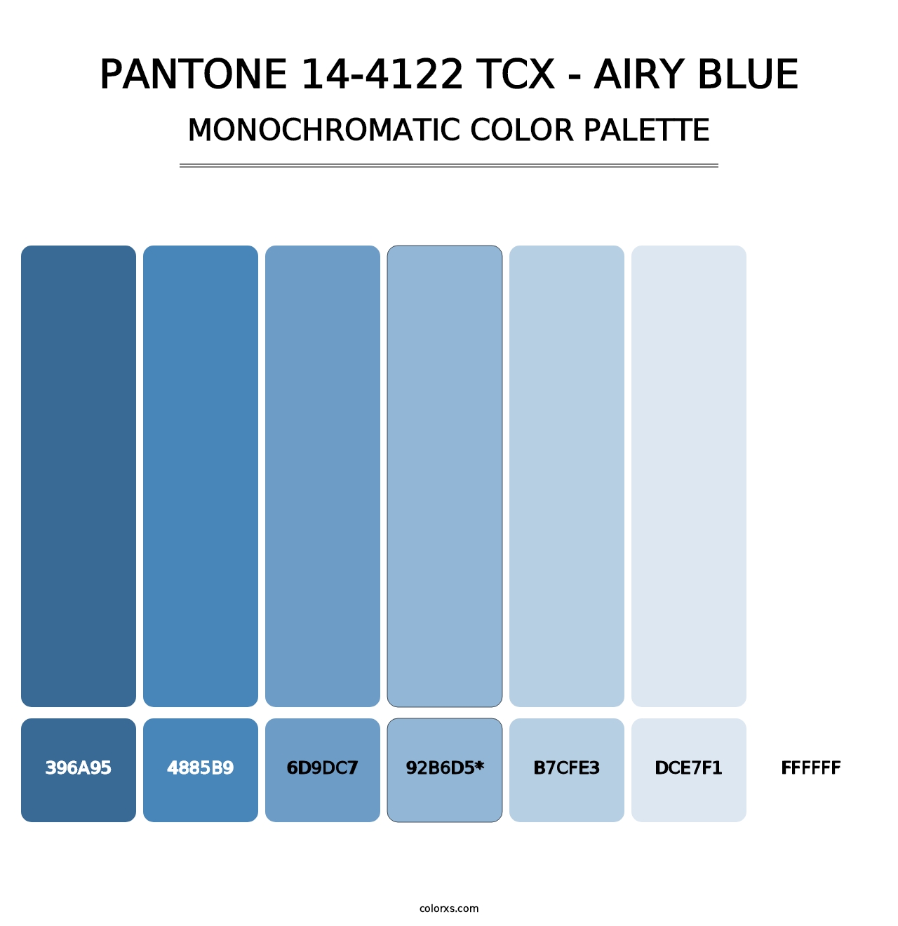 PANTONE 14-4122 TCX - Airy Blue - Monochromatic Color Palette