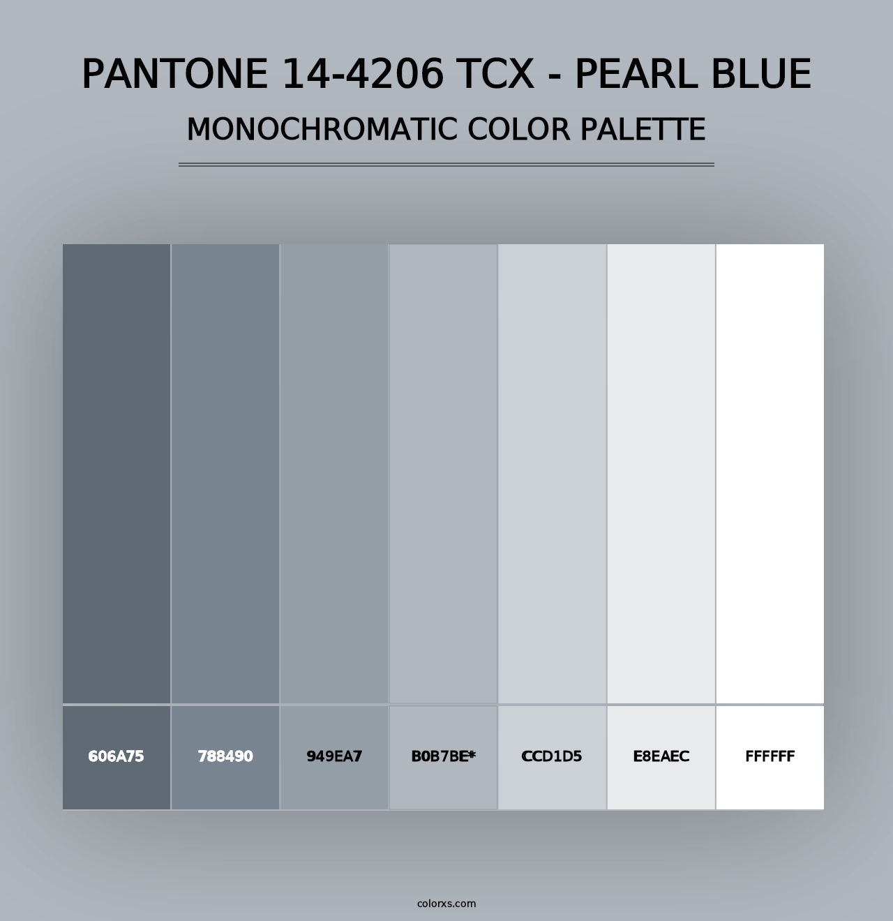 PANTONE 14-4206 TCX - Pearl Blue - Monochromatic Color Palette