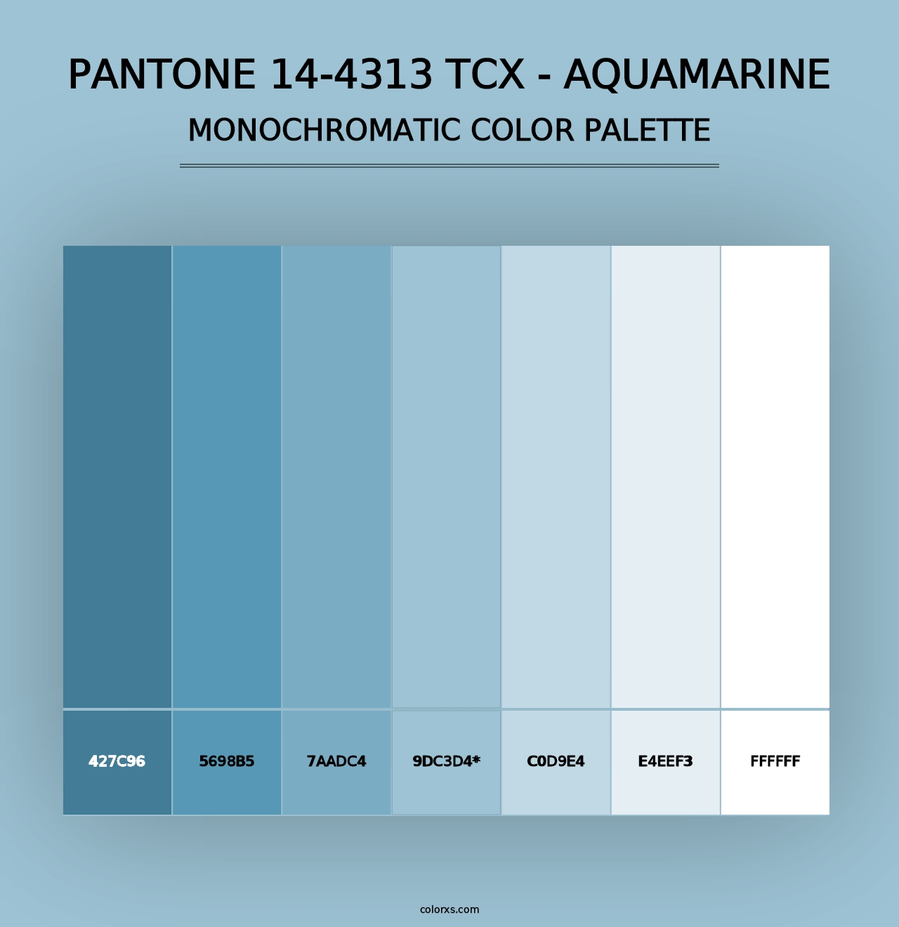 PANTONE 14-4313 TCX - Aquamarine - Monochromatic Color Palette