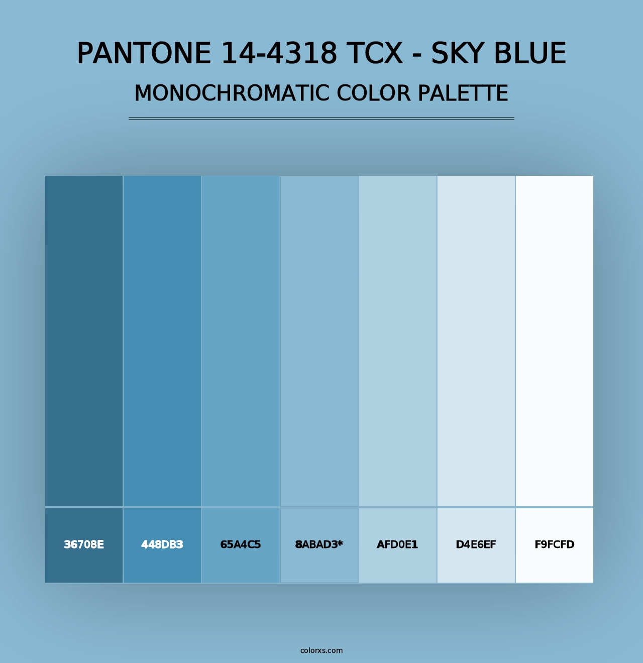 PANTONE 14-4318 TCX - Sky Blue - Monochromatic Color Palette