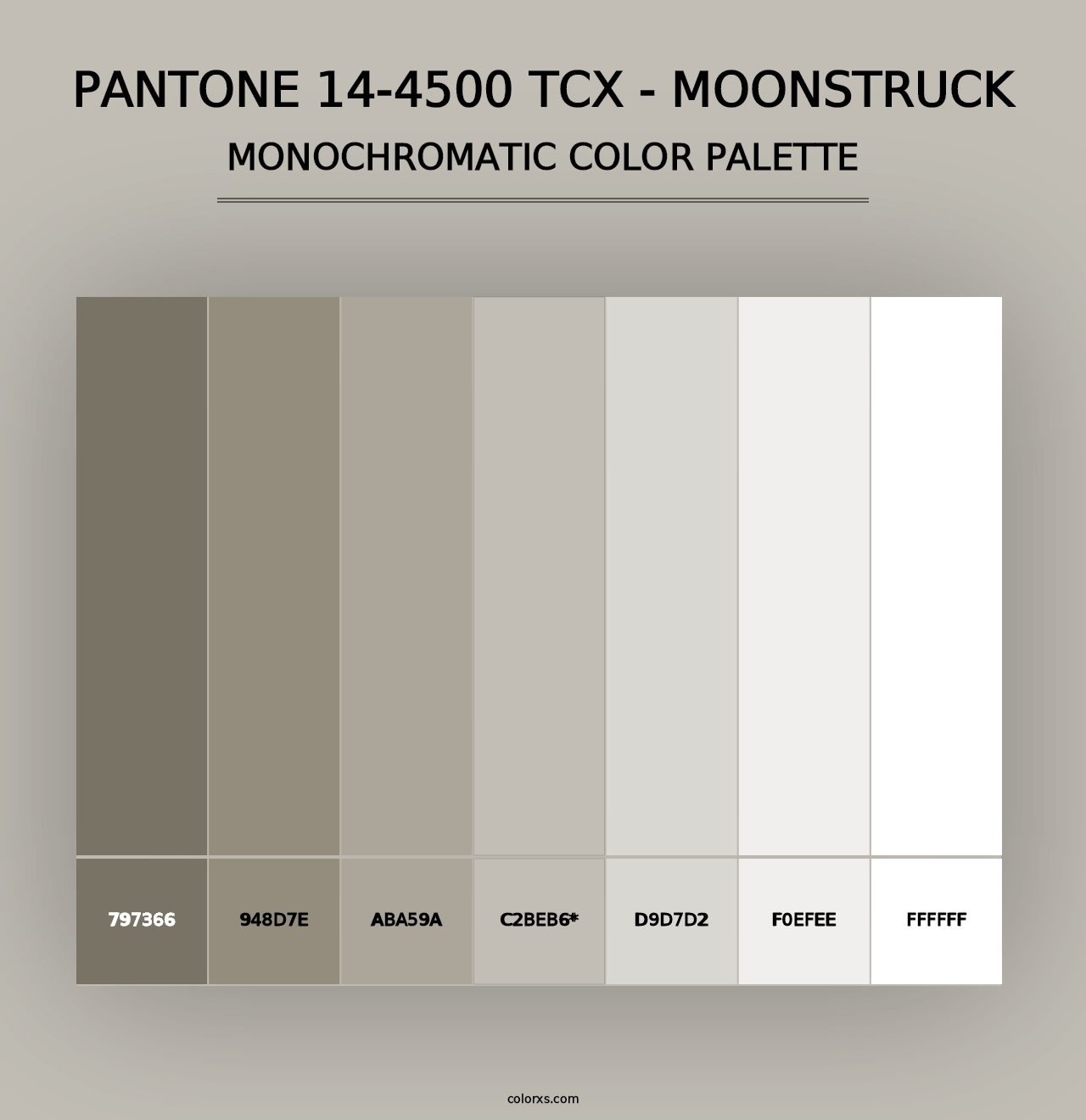 PANTONE 14-4500 TCX - Moonstruck - Monochromatic Color Palette