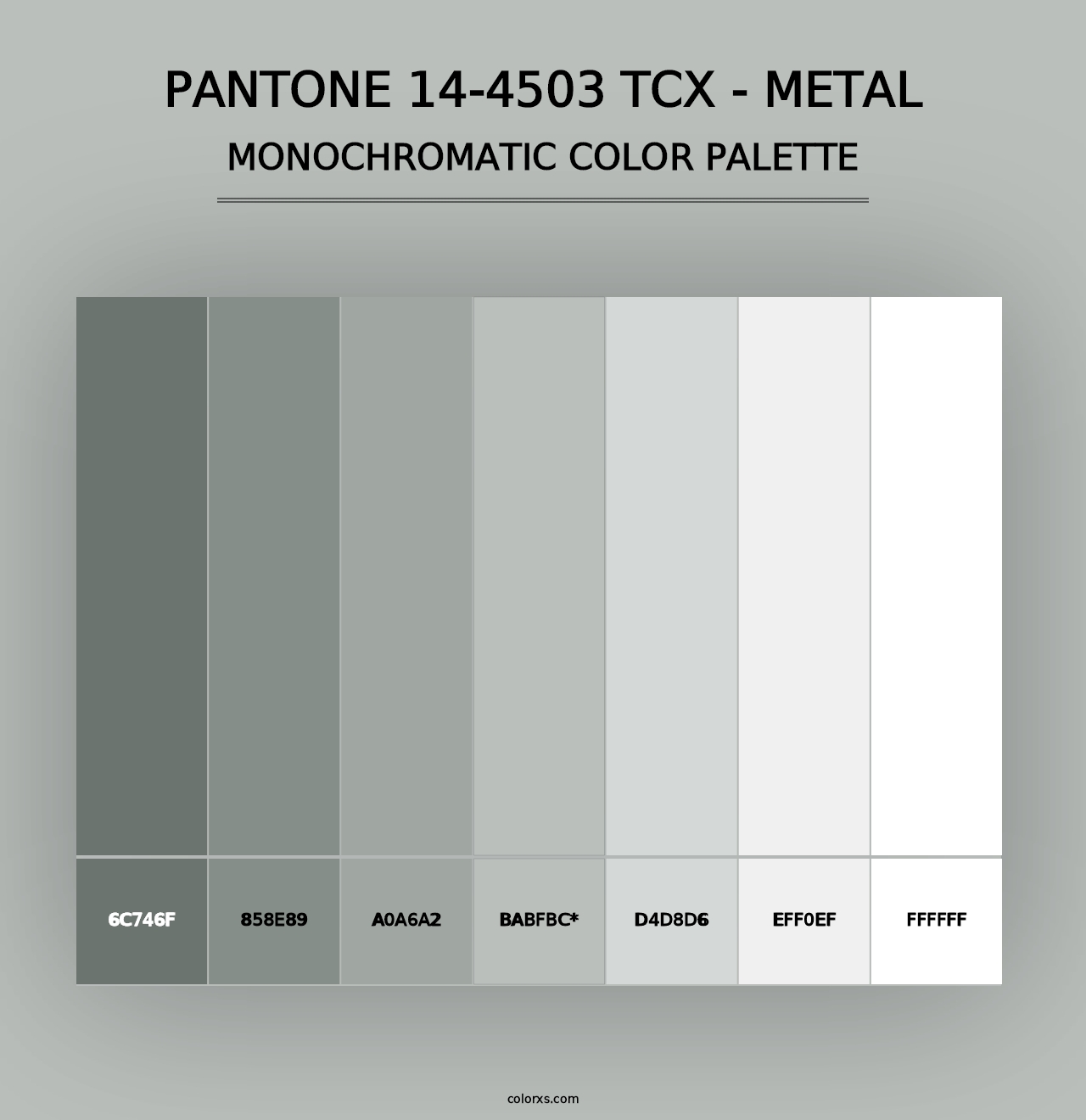 PANTONE 14-4503 TCX - Metal - Monochromatic Color Palette