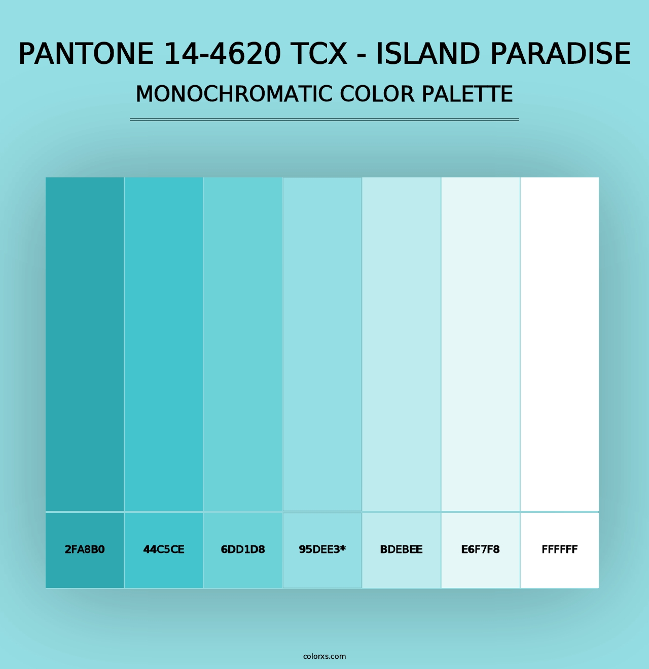 PANTONE 14-4620 TCX - Island Paradise - Monochromatic Color Palette