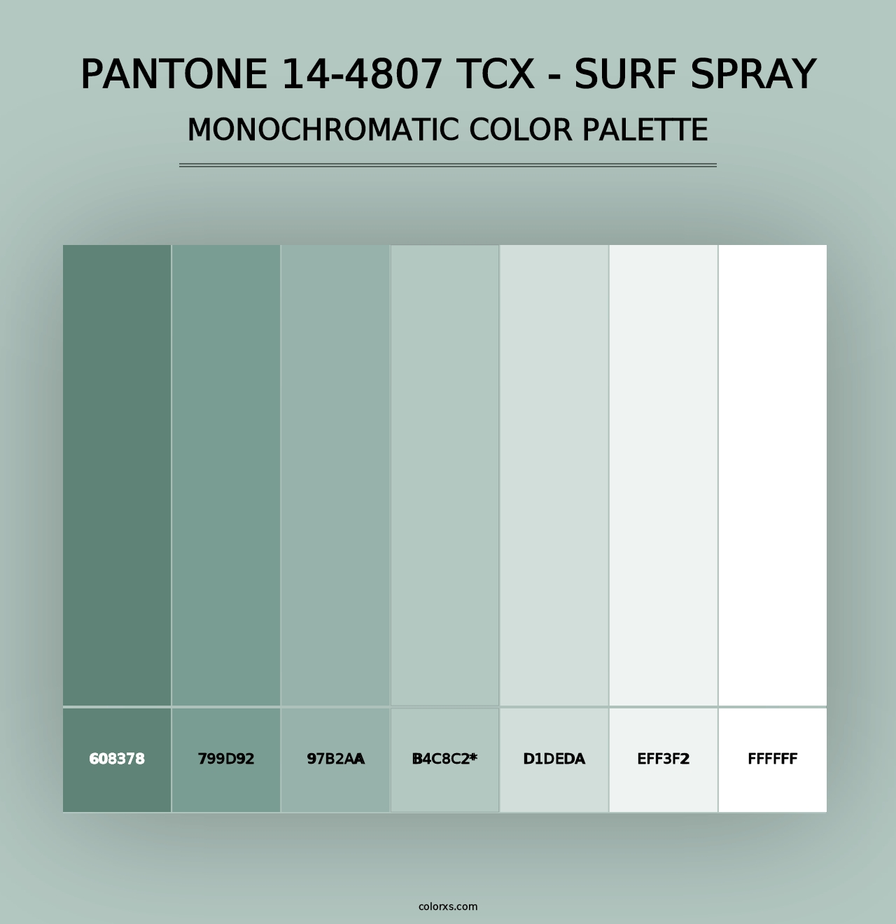 PANTONE 14-4807 TCX - Surf Spray - Monochromatic Color Palette