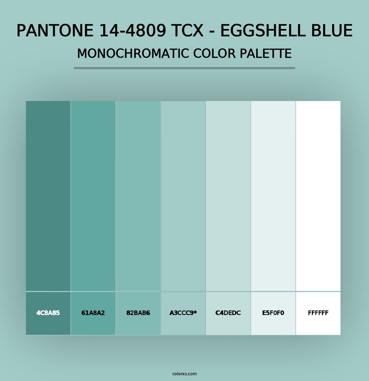 PANTONE 14-4809 TCX - Eggshell Blue - Monochromatic Color Palette