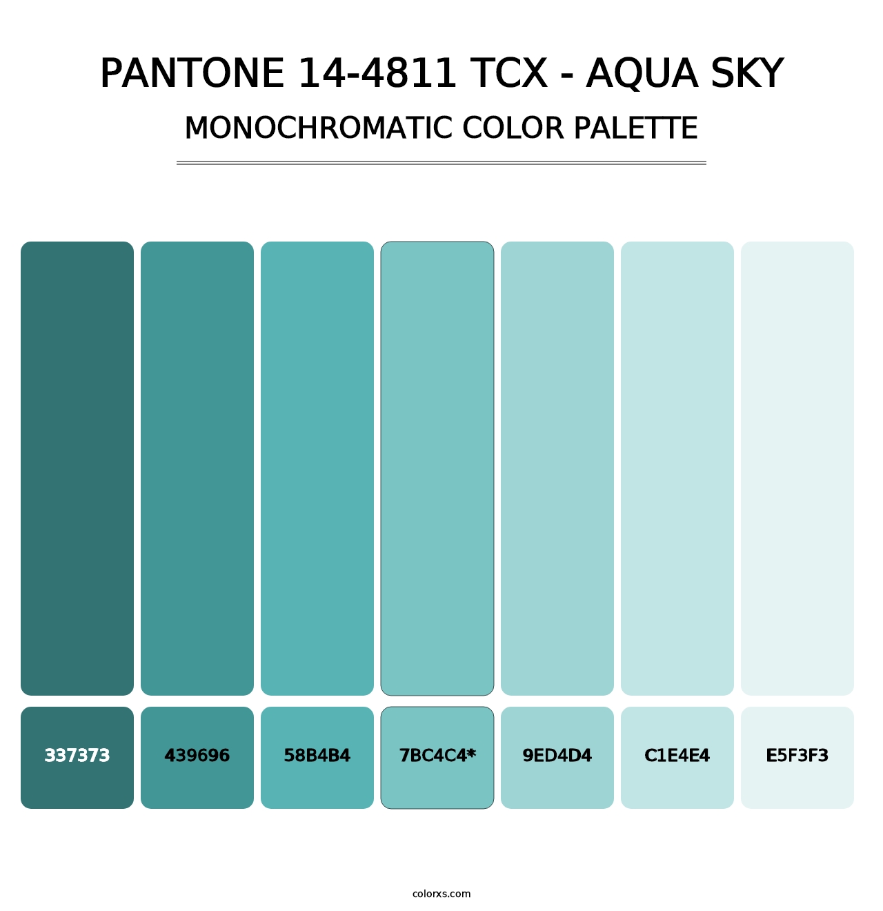 PANTONE 14-4811 TCX - Aqua Sky - Monochromatic Color Palette