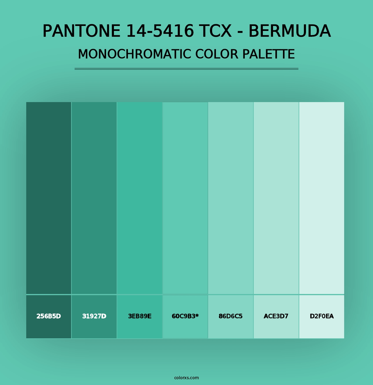 PANTONE 14-5416 TCX - Bermuda - Monochromatic Color Palette