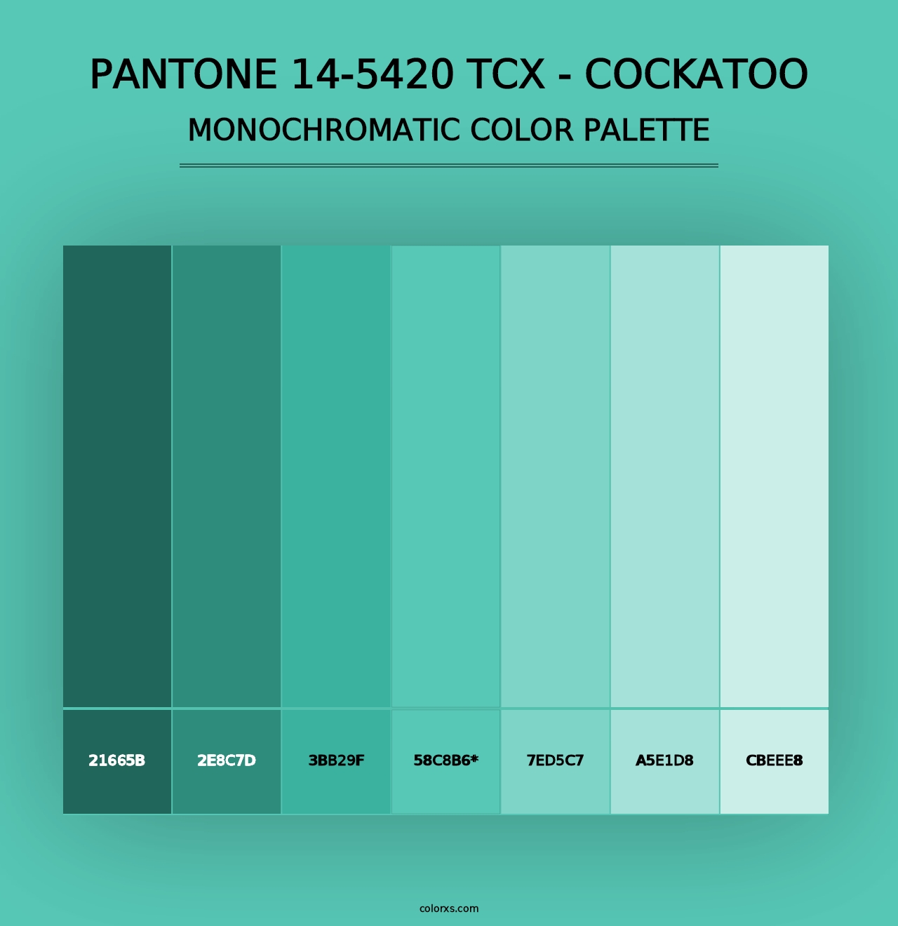 PANTONE 14-5420 TCX - Cockatoo - Monochromatic Color Palette