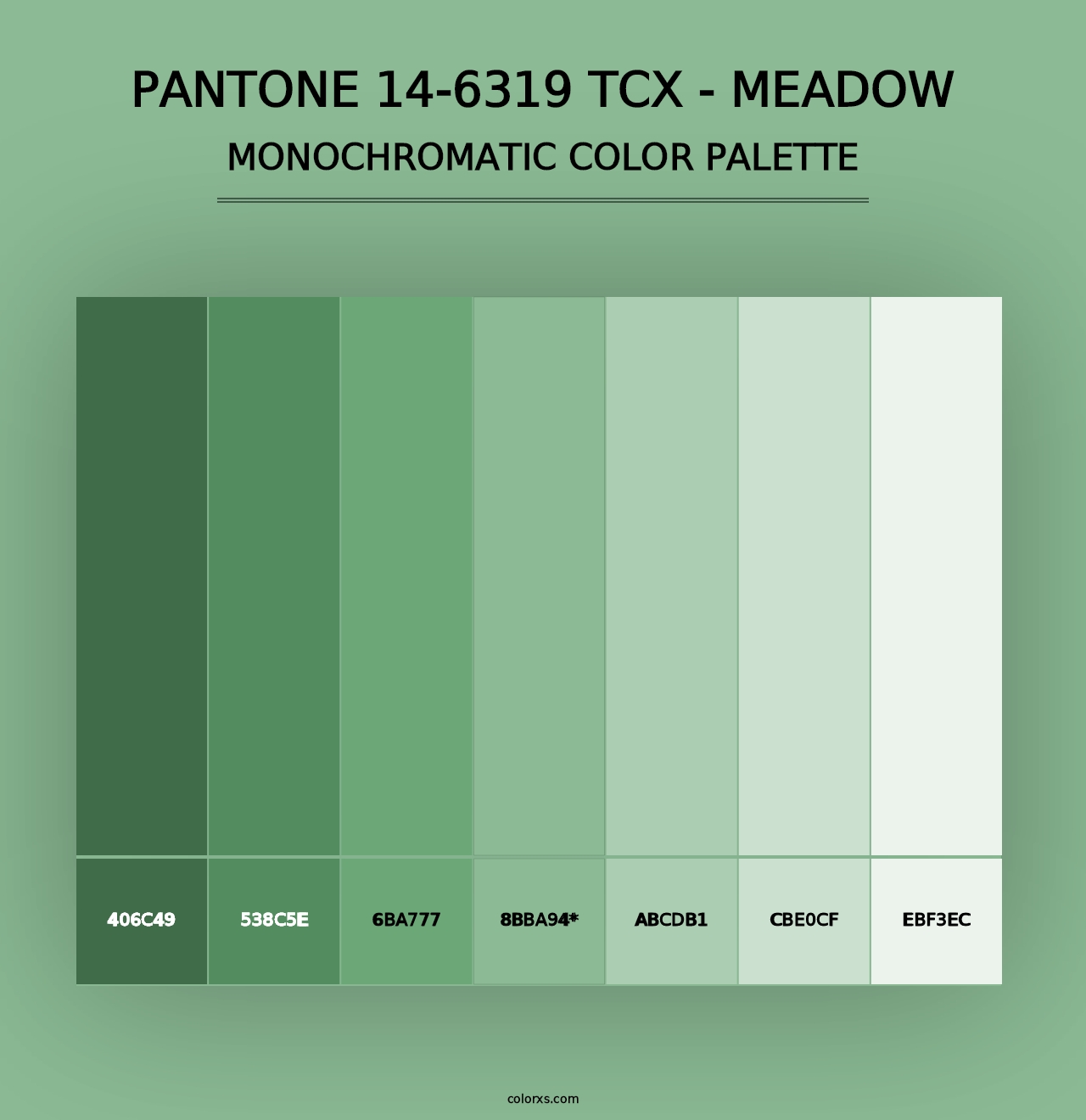 PANTONE 14-6319 TCX - Meadow - Monochromatic Color Palette