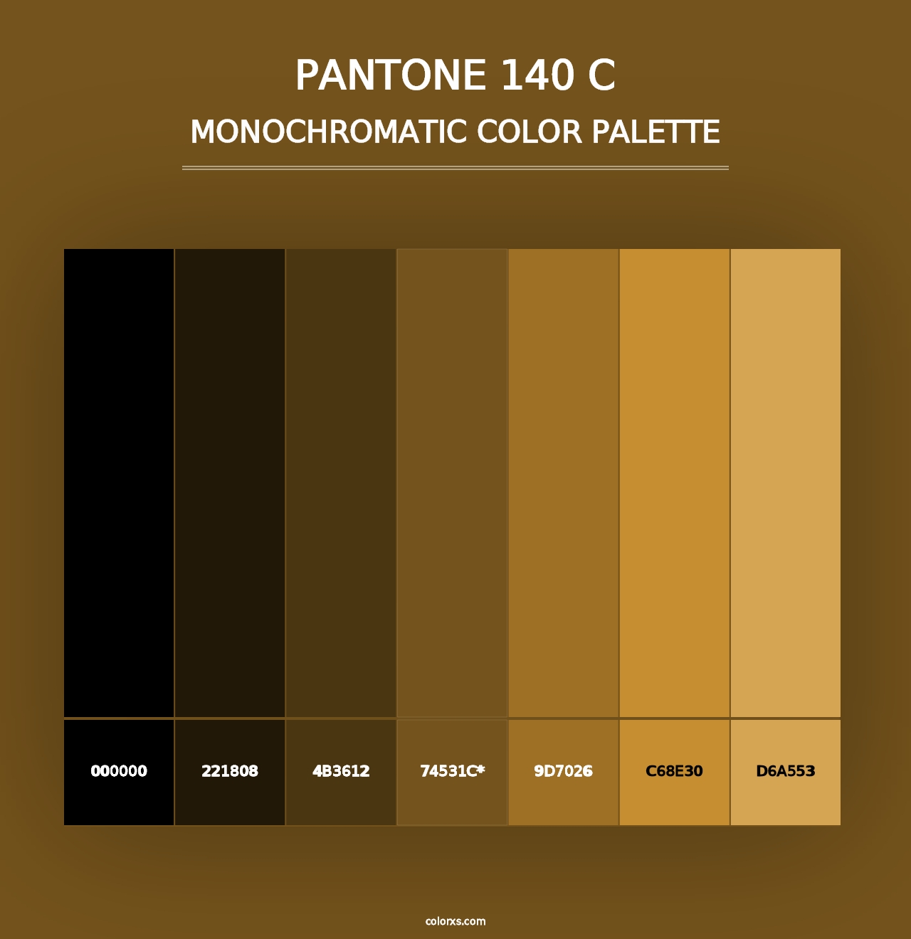 PANTONE 140 C - Monochromatic Color Palette