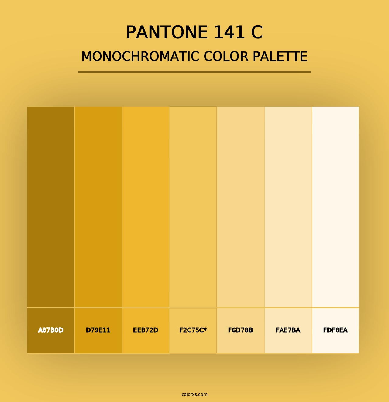 PANTONE 141 C - Monochromatic Color Palette