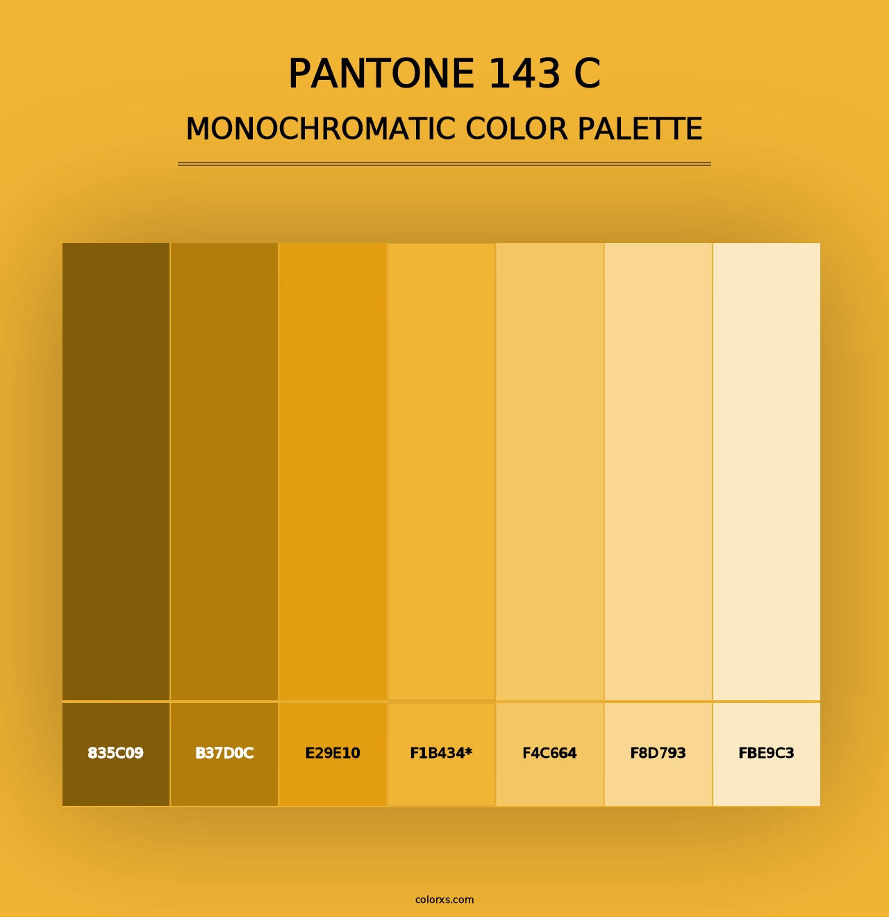 PANTONE 143 C - Monochromatic Color Palette