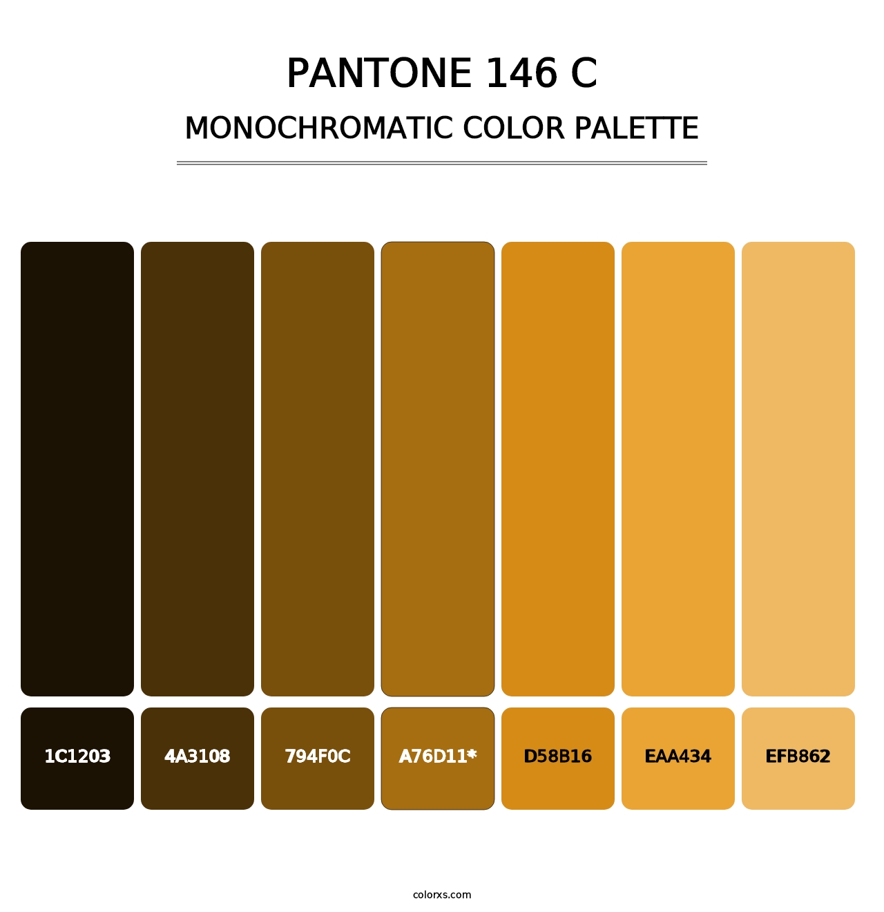 PANTONE 146 C - Monochromatic Color Palette