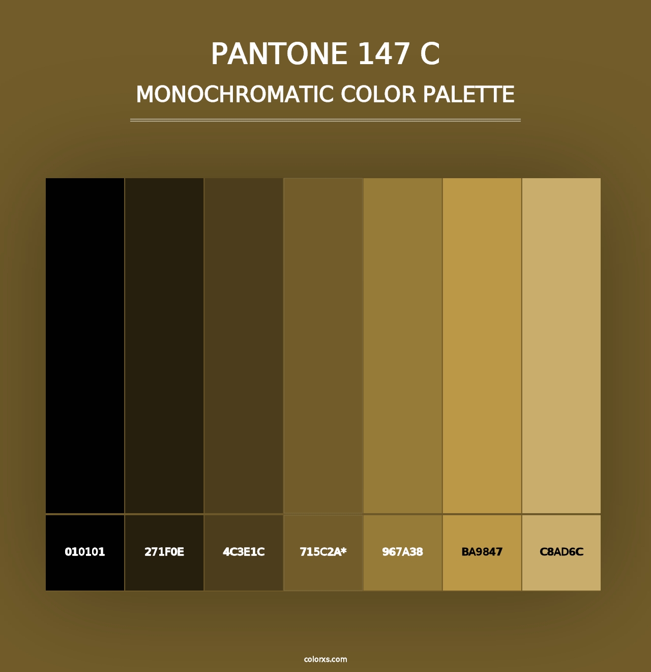 PANTONE 147 C - Monochromatic Color Palette