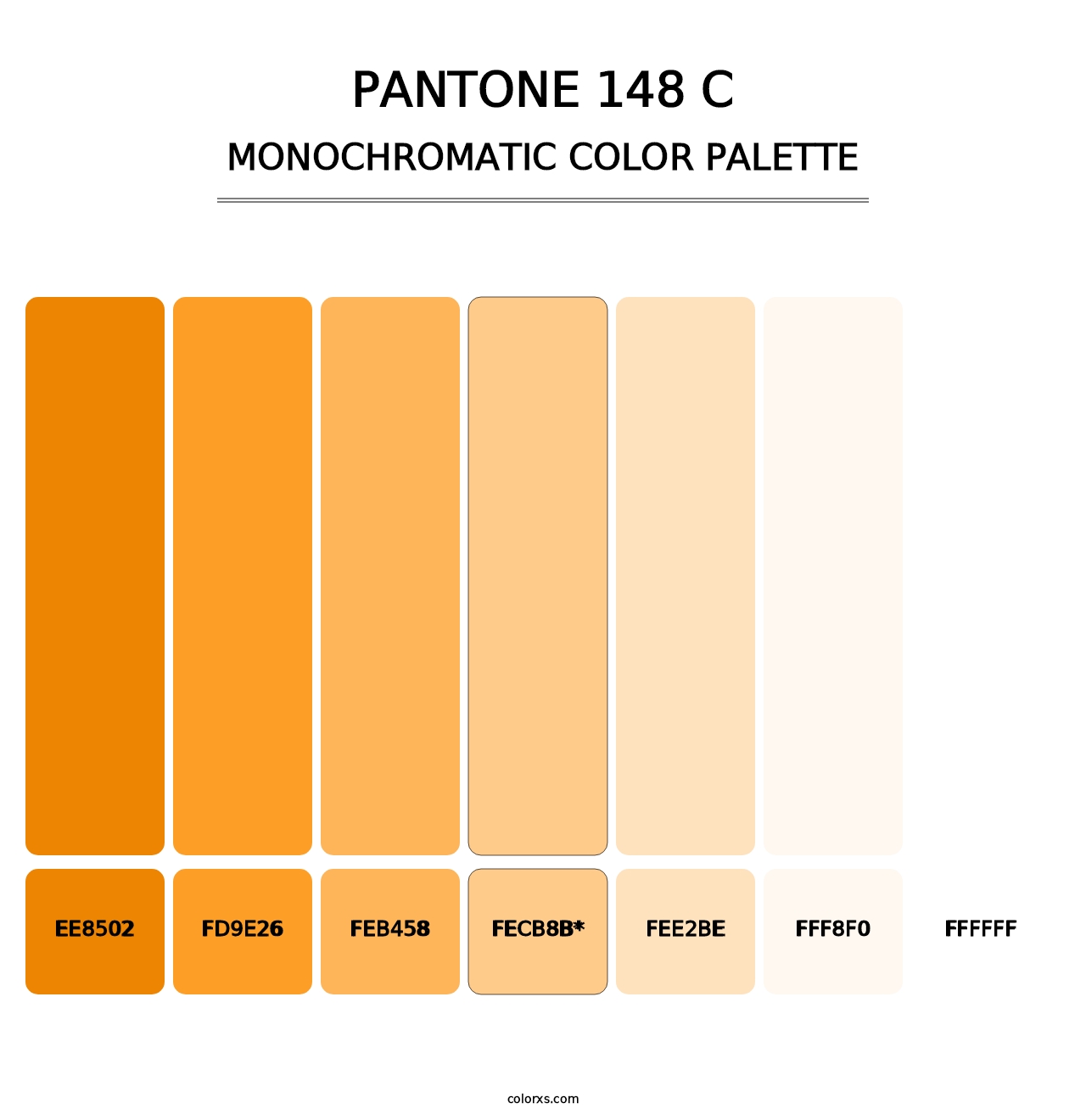 PANTONE 148 C - Monochromatic Color Palette