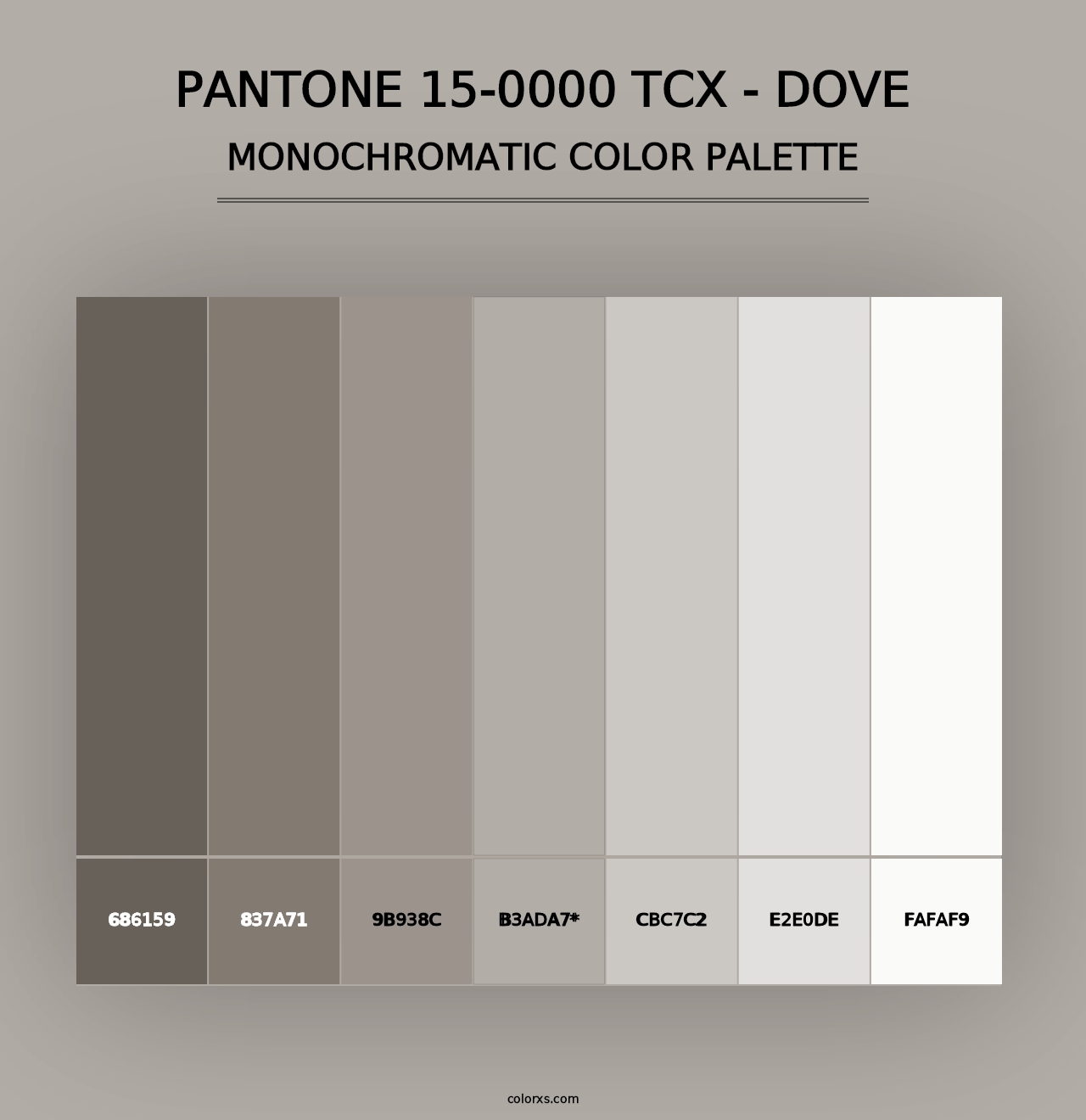 PANTONE 15-0000 TCX - Dove - Monochromatic Color Palette