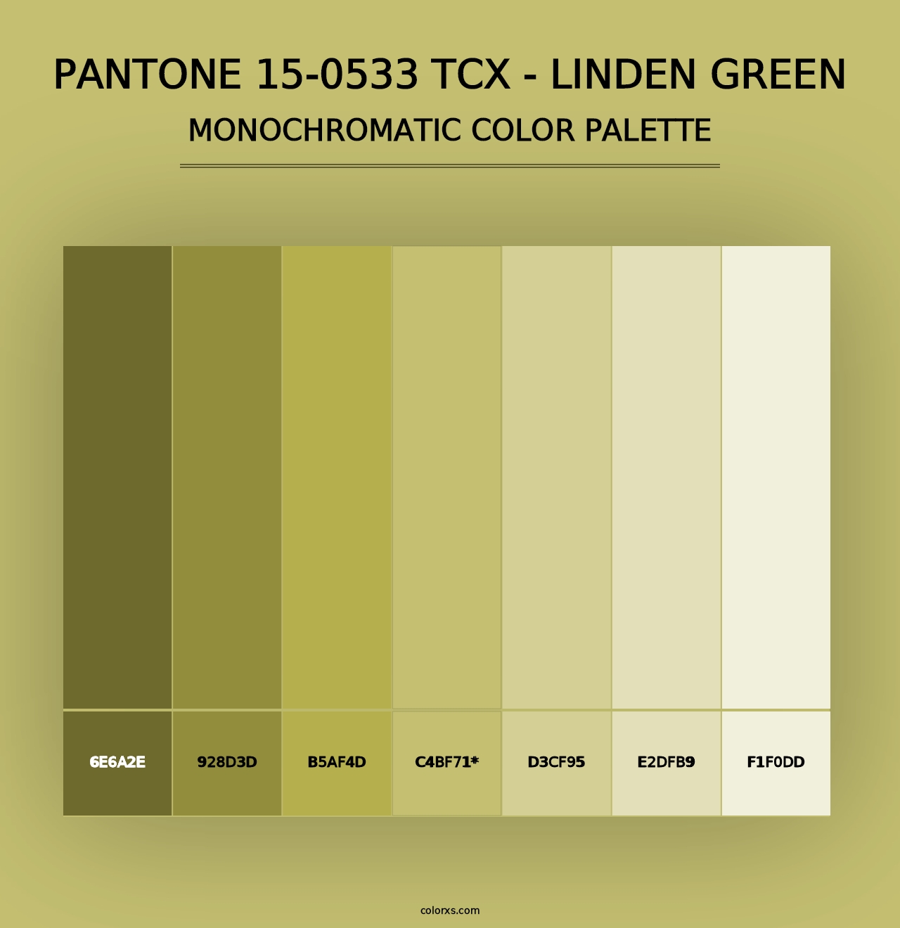 PANTONE 15-0533 TCX - Linden Green - Monochromatic Color Palette