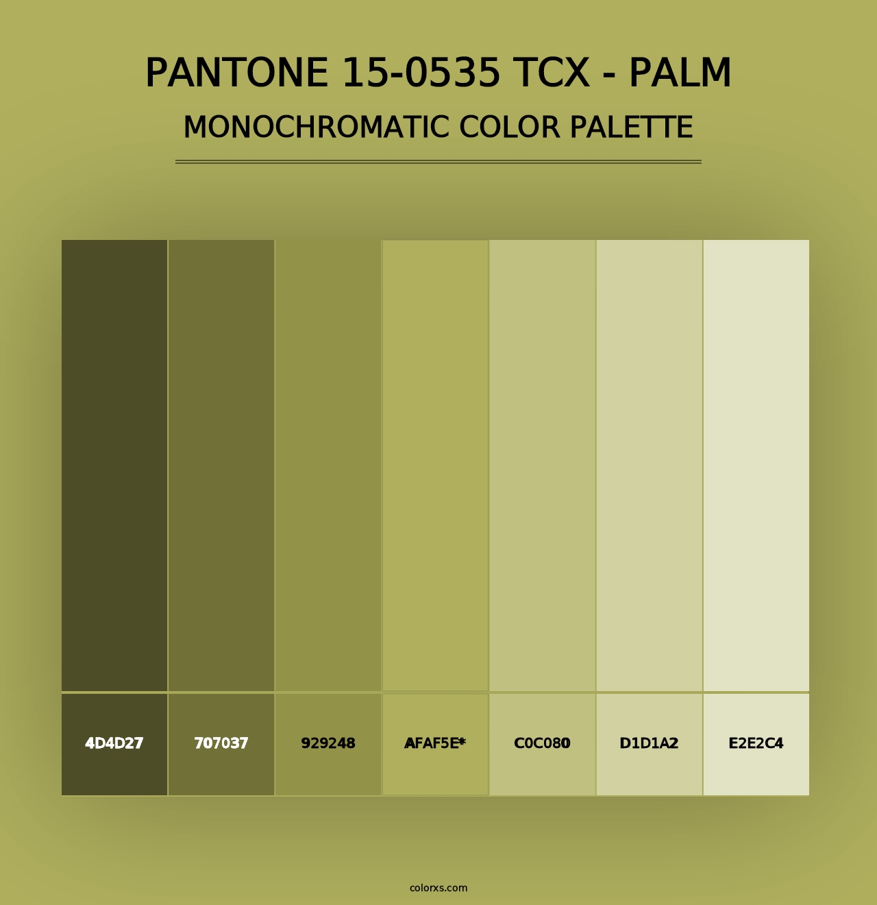 PANTONE 15-0535 TCX - Palm - Monochromatic Color Palette