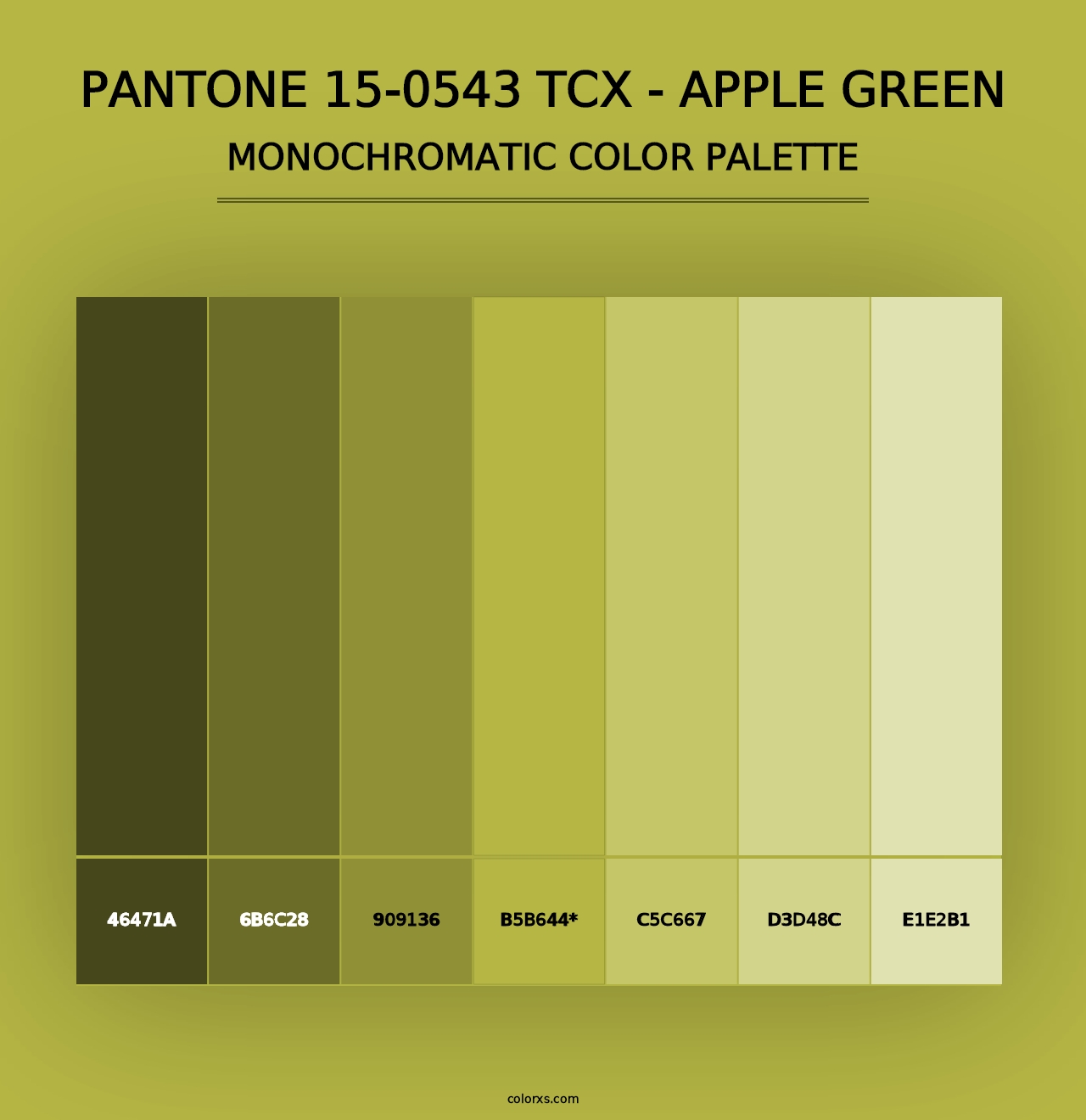 PANTONE 15-0543 TCX - Apple Green - Monochromatic Color Palette