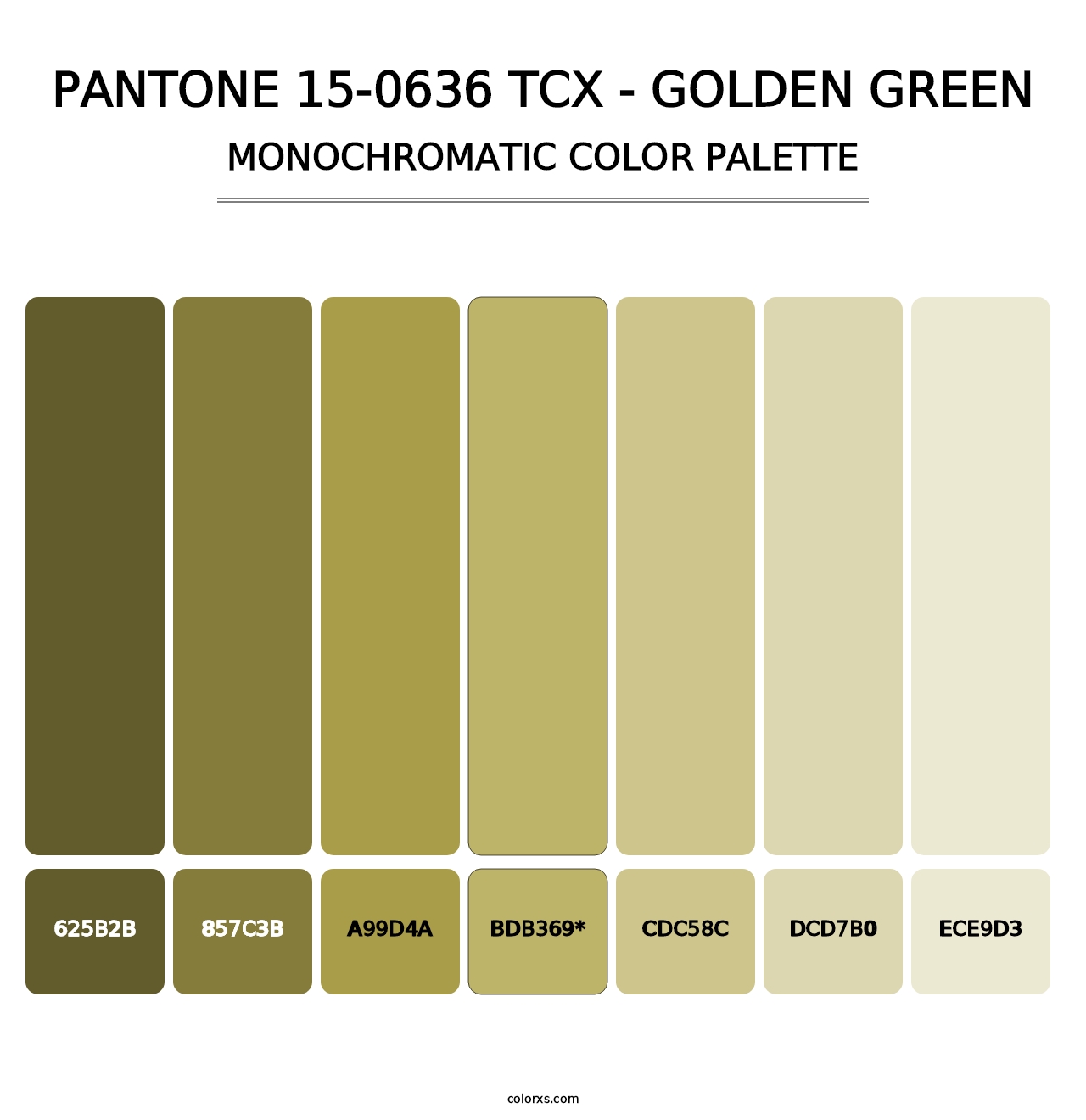 PANTONE 15-0636 TCX - Golden Green - Monochromatic Color Palette