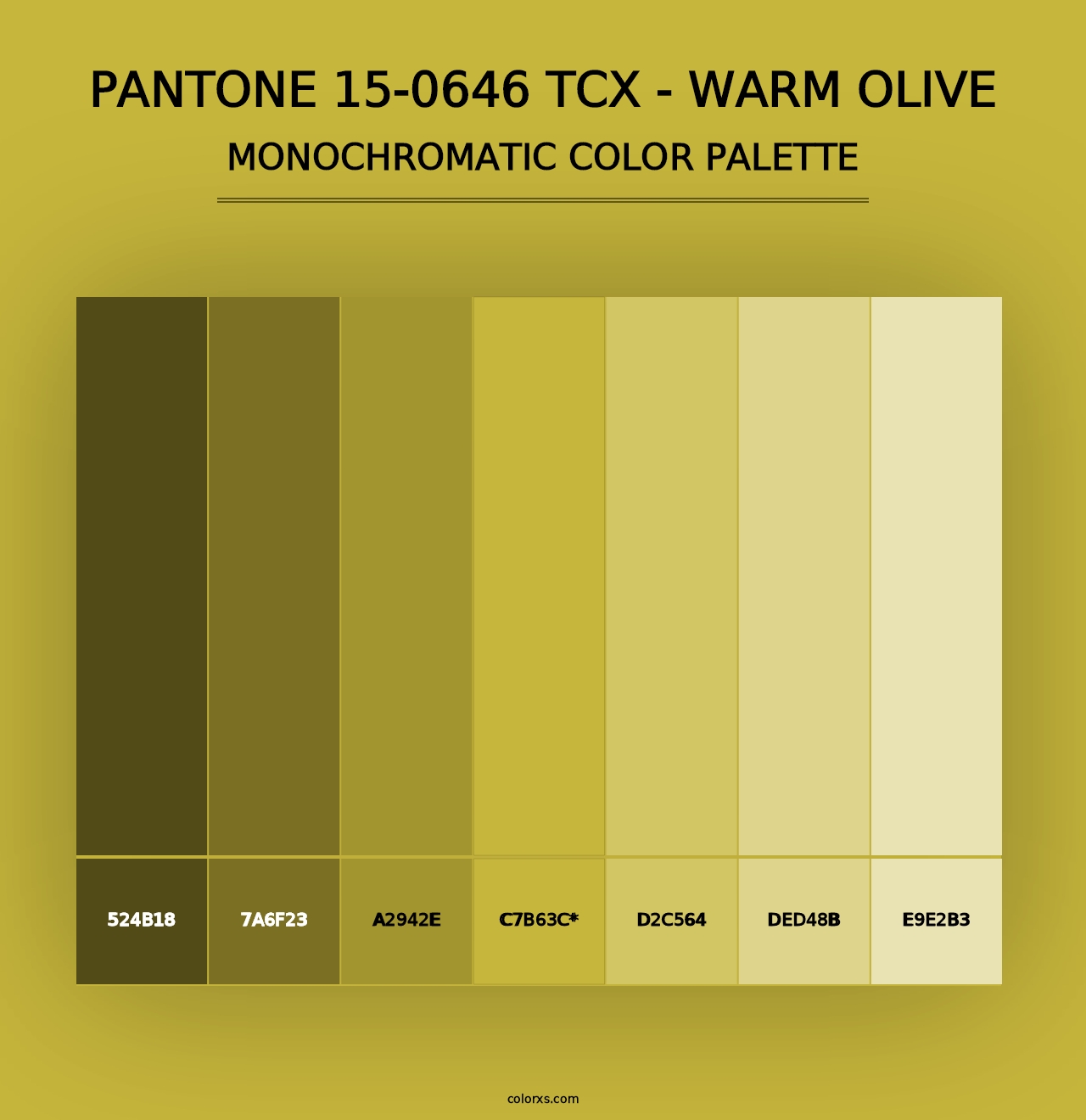 PANTONE 15-0646 TCX - Warm Olive - Monochromatic Color Palette