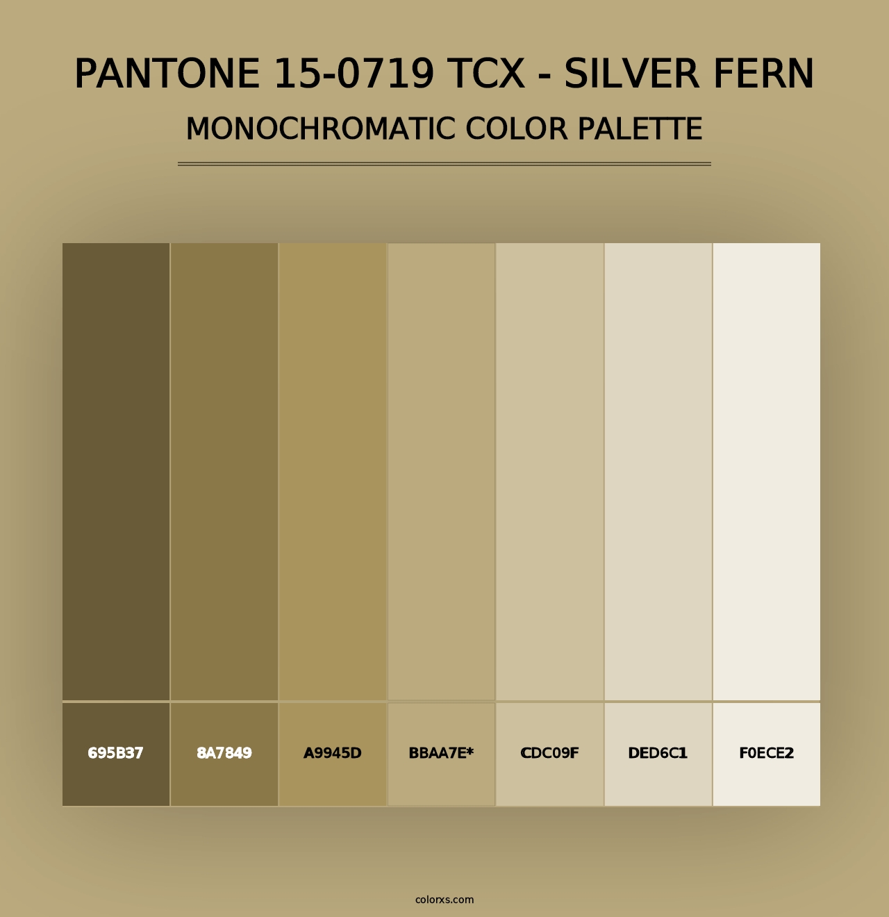 PANTONE 15-0719 TCX - Silver Fern - Monochromatic Color Palette