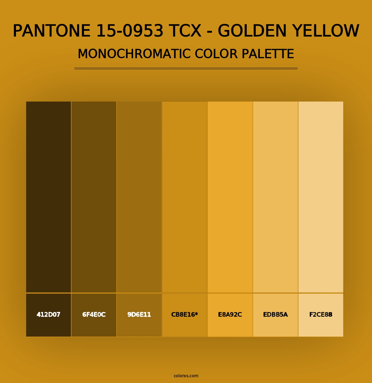 PANTONE 15-0953 TCX - Golden Yellow - Monochromatic Color Palette