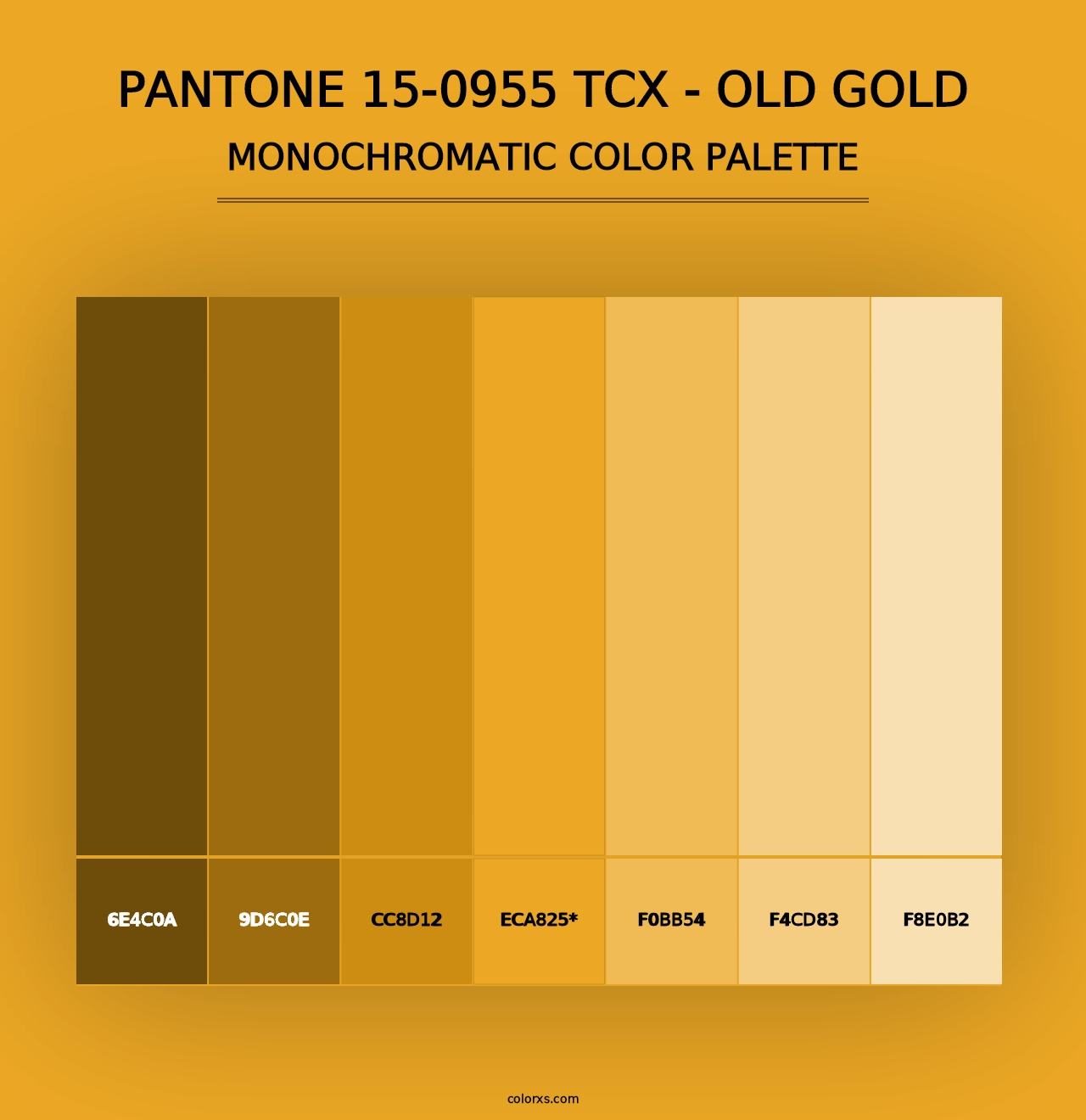 PANTONE 15-0955 TCX - Old Gold - Monochromatic Color Palette