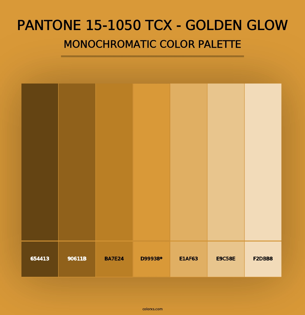 PANTONE 15-1050 TCX - Golden Glow - Monochromatic Color Palette