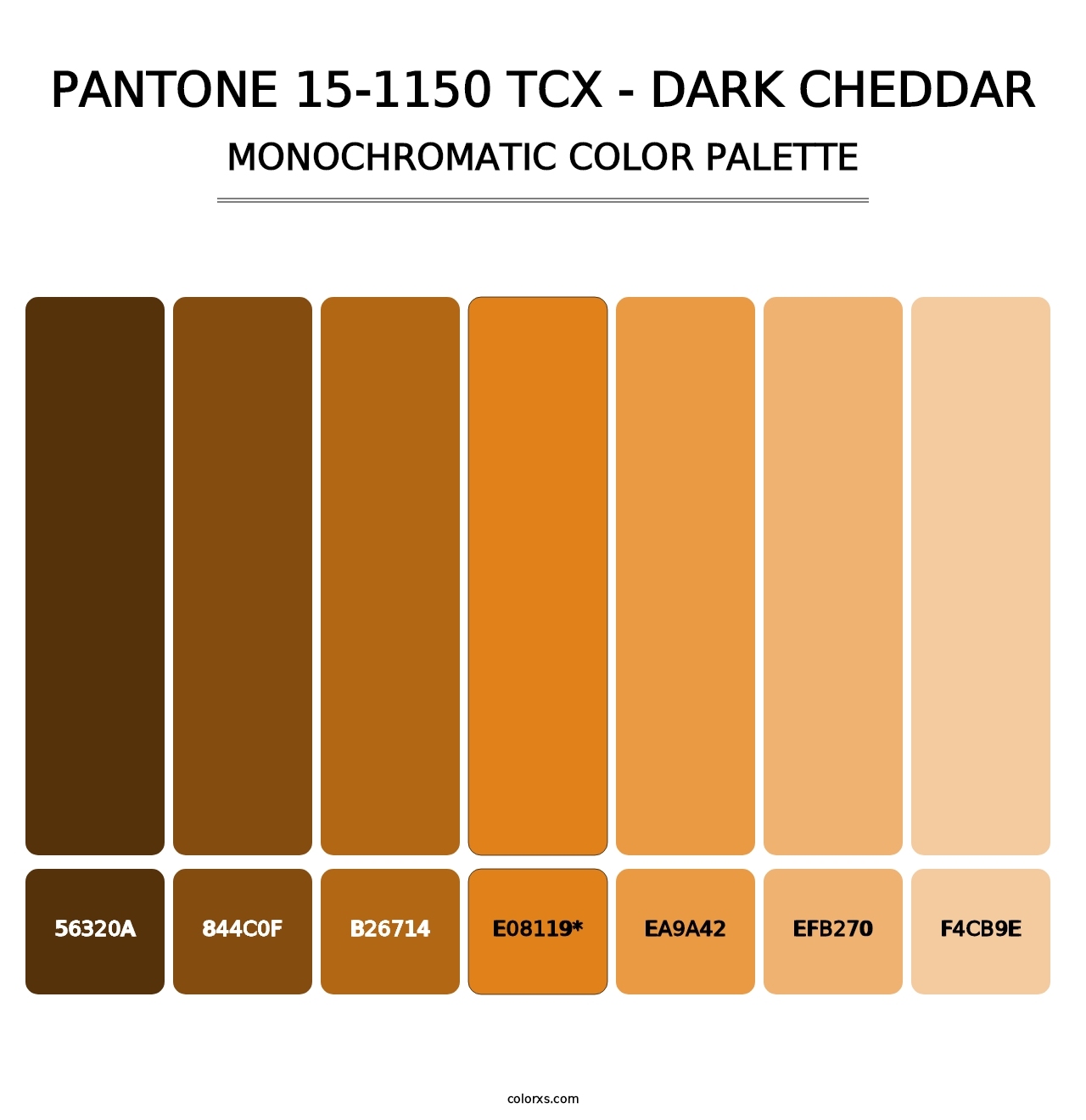 PANTONE 15-1150 TCX - Dark Cheddar - Monochromatic Color Palette