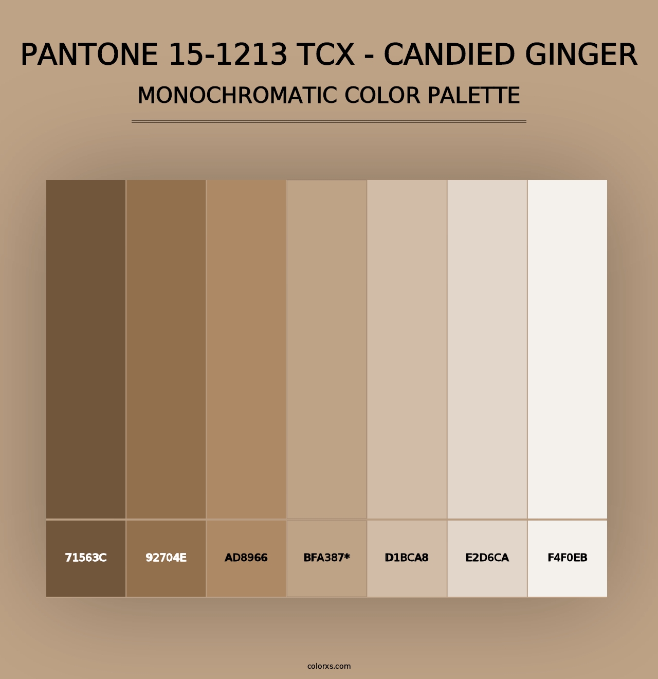 PANTONE 15-1213 TCX - Candied Ginger - Monochromatic Color Palette