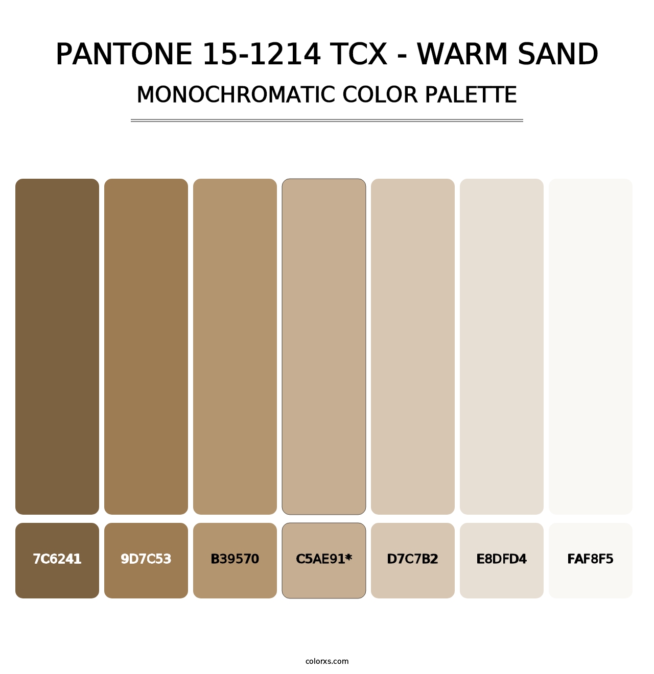 PANTONE 15-1214 TCX - Warm Sand - Monochromatic Color Palette