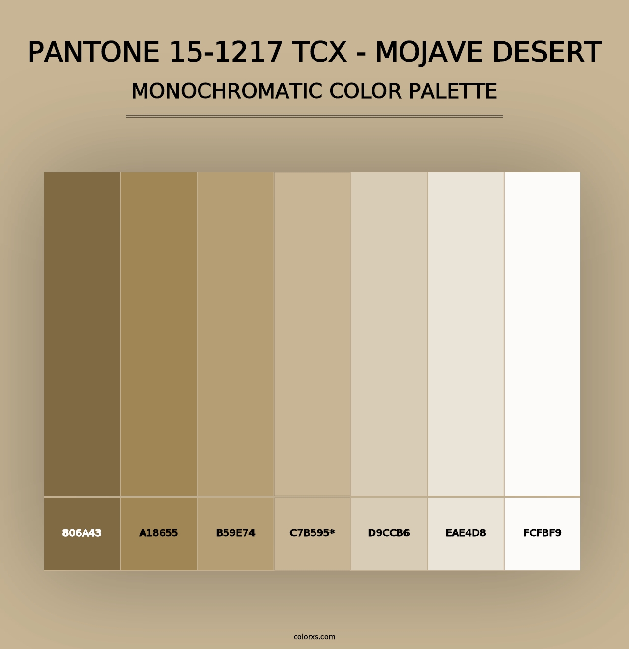 PANTONE 15-1217 TCX - Mojave Desert - Monochromatic Color Palette