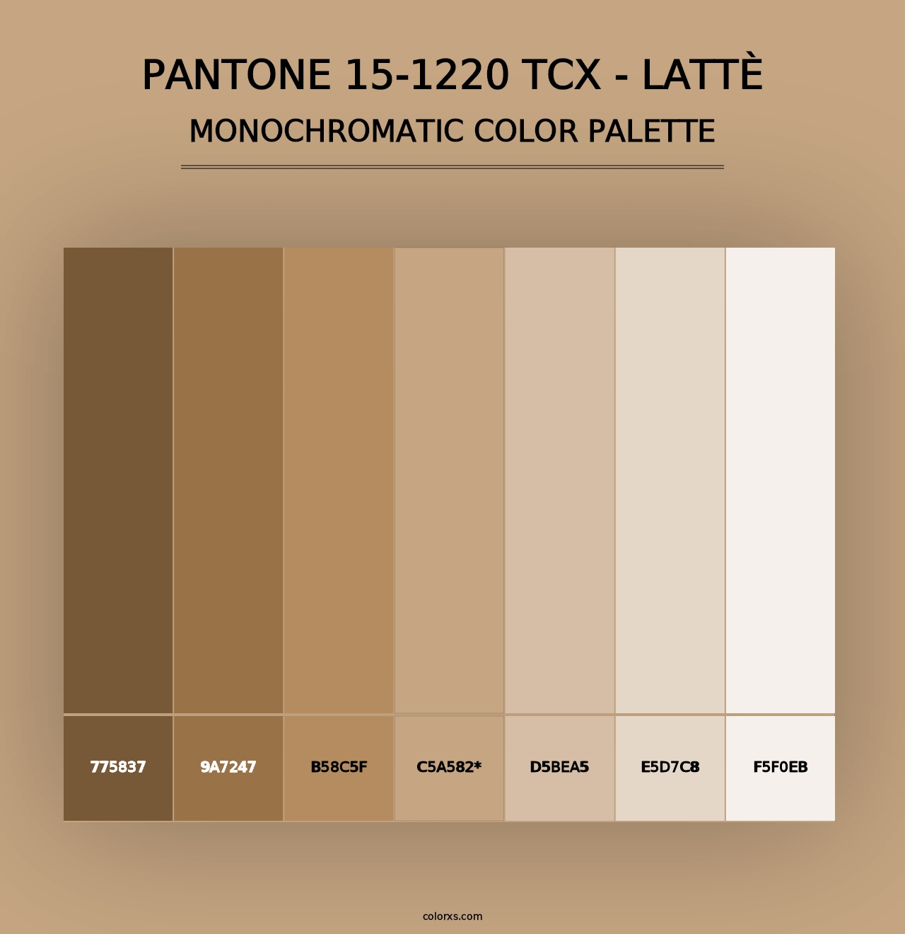 PANTONE 15-1220 TCX - Lattè - Monochromatic Color Palette