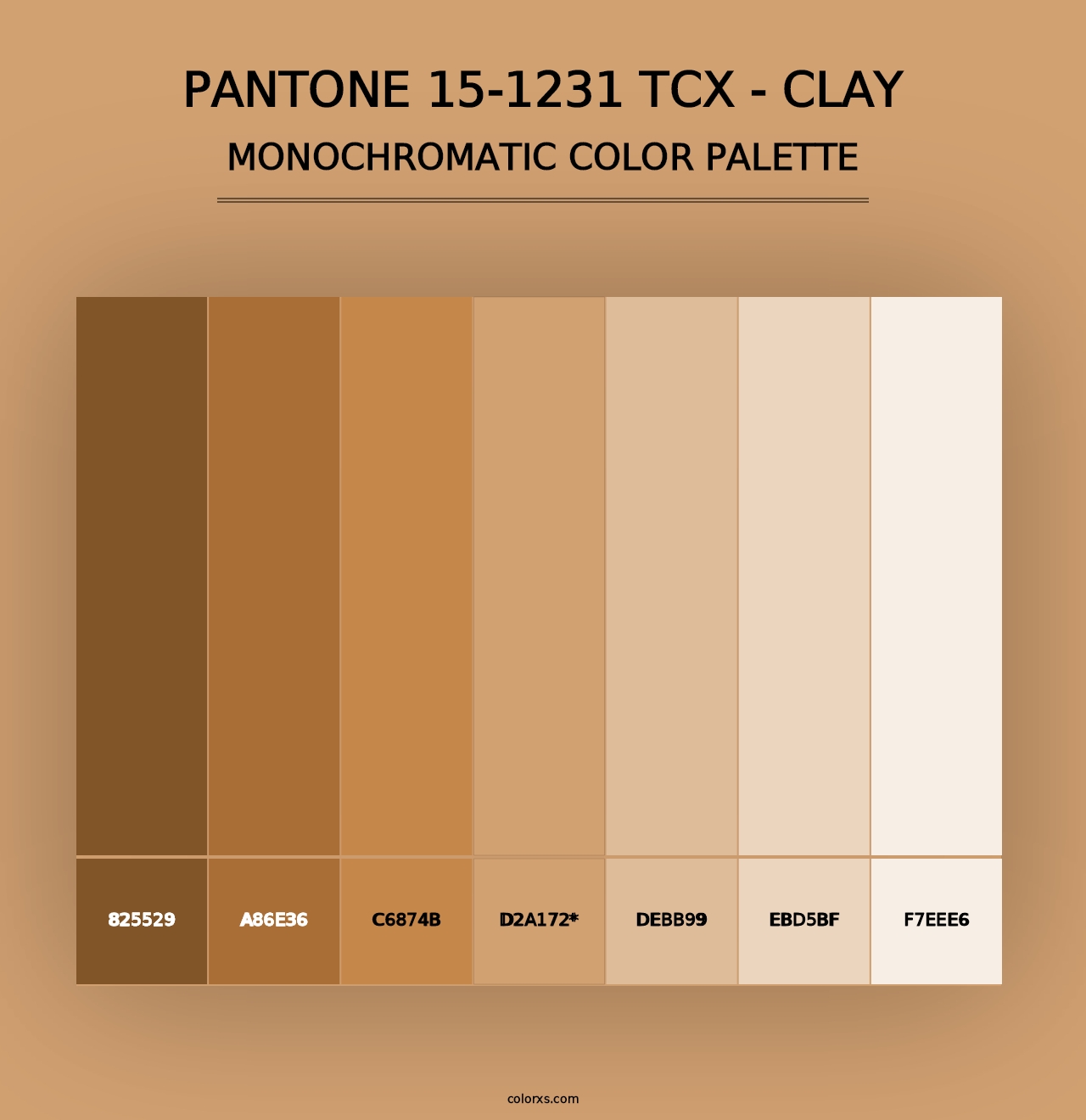 PANTONE 15-1231 TCX - Clay - Monochromatic Color Palette