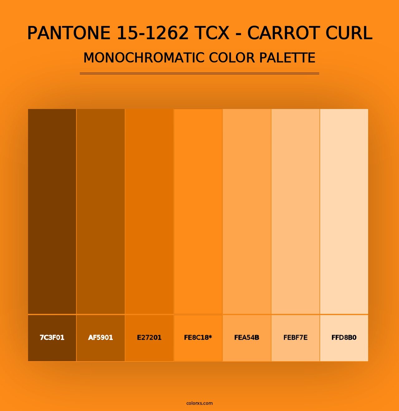 PANTONE 15-1262 TCX - Carrot Curl - Monochromatic Color Palette