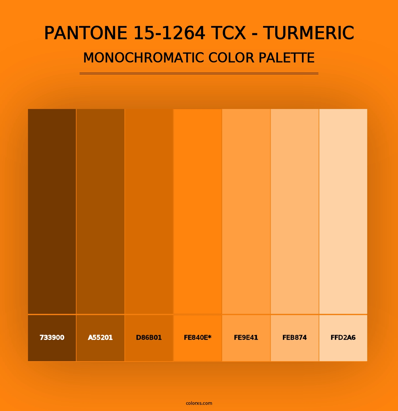 PANTONE 15-1264 TCX - Turmeric - Monochromatic Color Palette