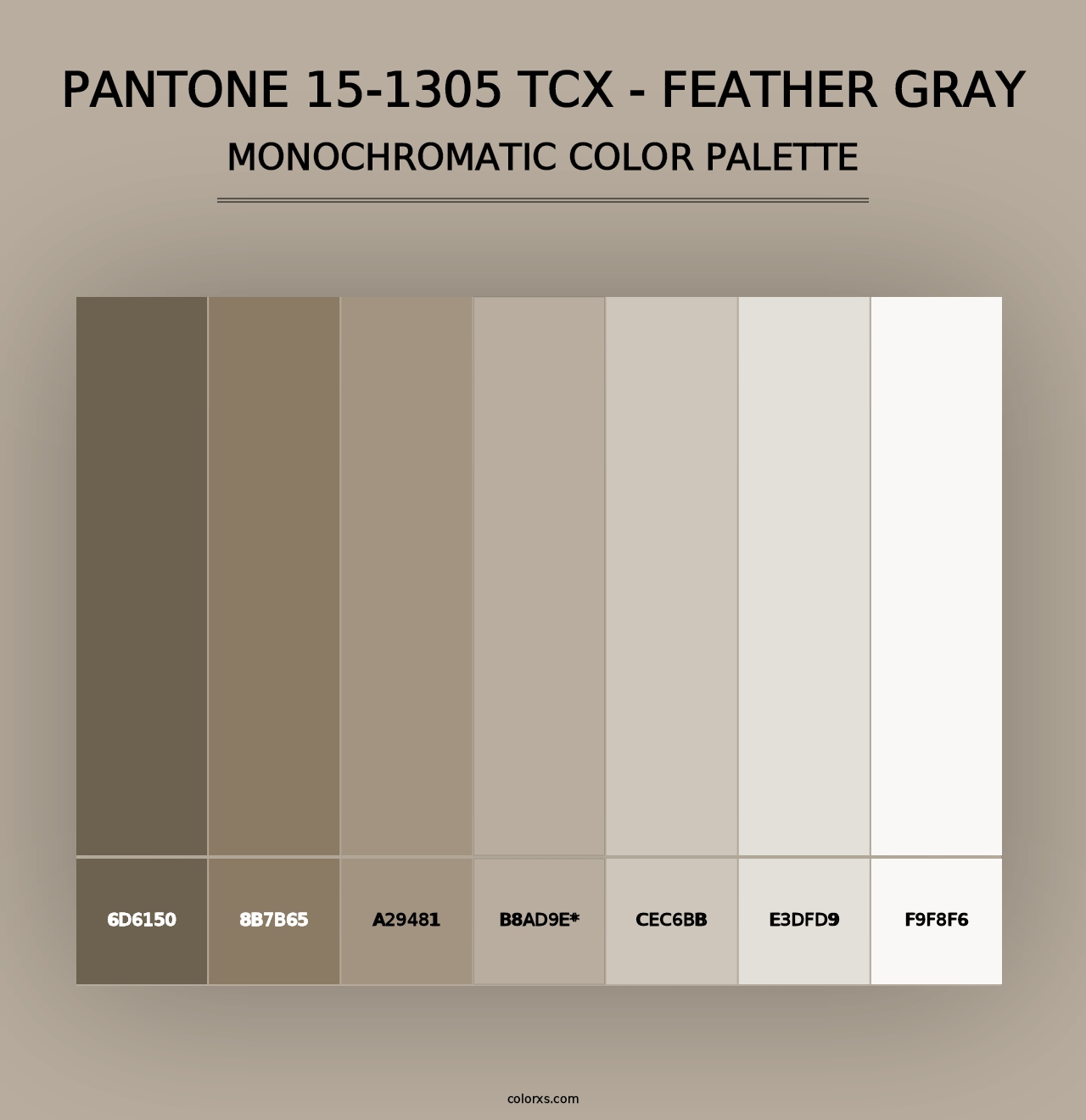 PANTONE 15-1305 TCX - Feather Gray - Monochromatic Color Palette