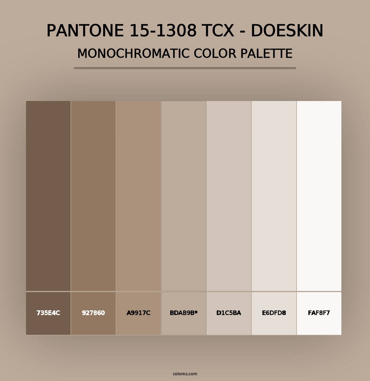 PANTONE 15-1308 TCX - Doeskin - Monochromatic Color Palette